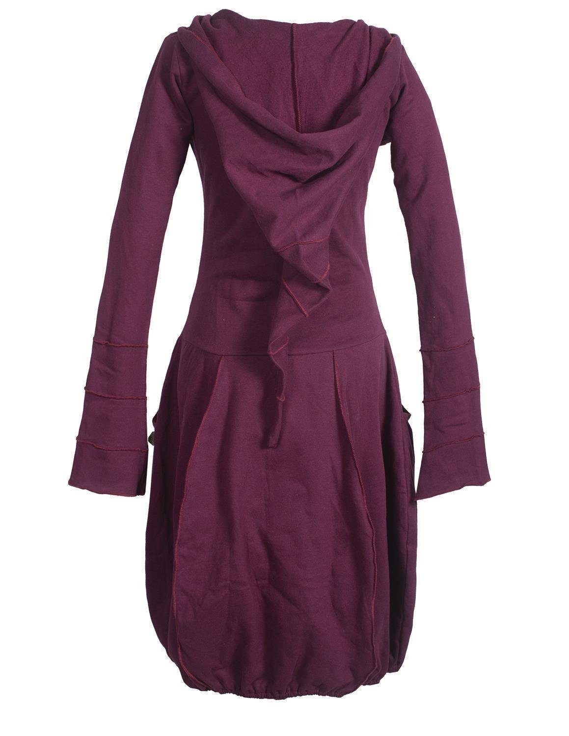 Vishes Midikleid Warmes Langarm Kleid ballonförmig mit Zipfelkapuze Ethno, günstig online kaufen