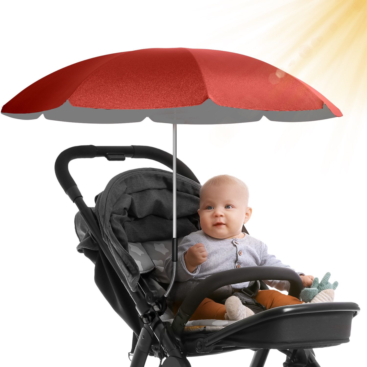 Styngard Kinderwagenschirm Sonnenschirm Kinderwagen UV Schutz 50+ / 70 cm Durchmesser