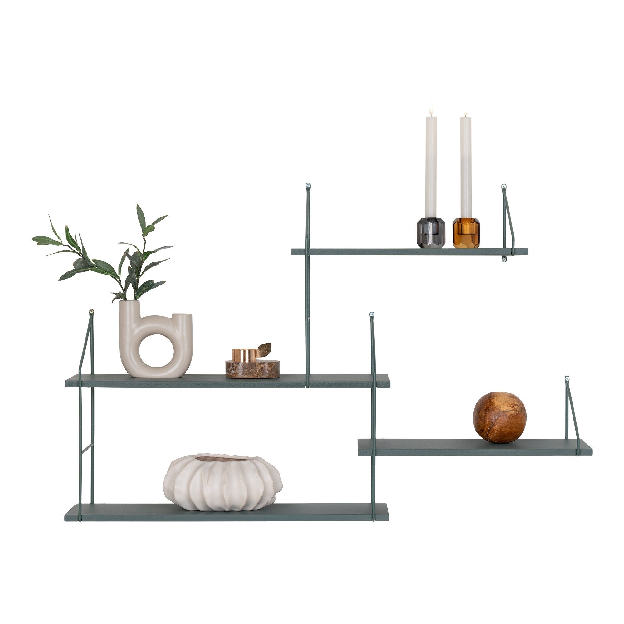 House Nordic Wandregal in Hellbraun, Massivholz - 99x62x17,5cm (BxHxT)