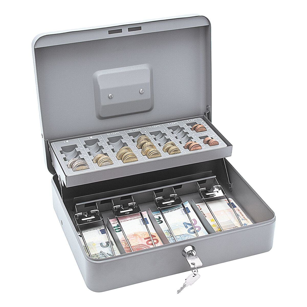 WEDO Geldkassette Standard PLUS, mit Geldscheinbügeln und Stauraum für  Münzrollen/Belege usw.