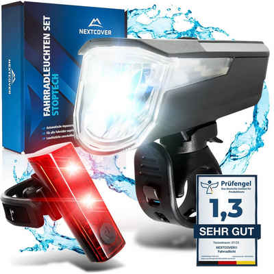 Nextcover Fahrradbeleuchtung NEXTCOVER® Fahrradlicht Set mit [LightSense] Sensor & 11h Akkulaufzeit