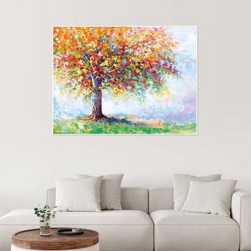 Posterlounge Poster Leon Devenice, Farbenfroher Baum des Lebens, Wohnzimmer Modern Malerei