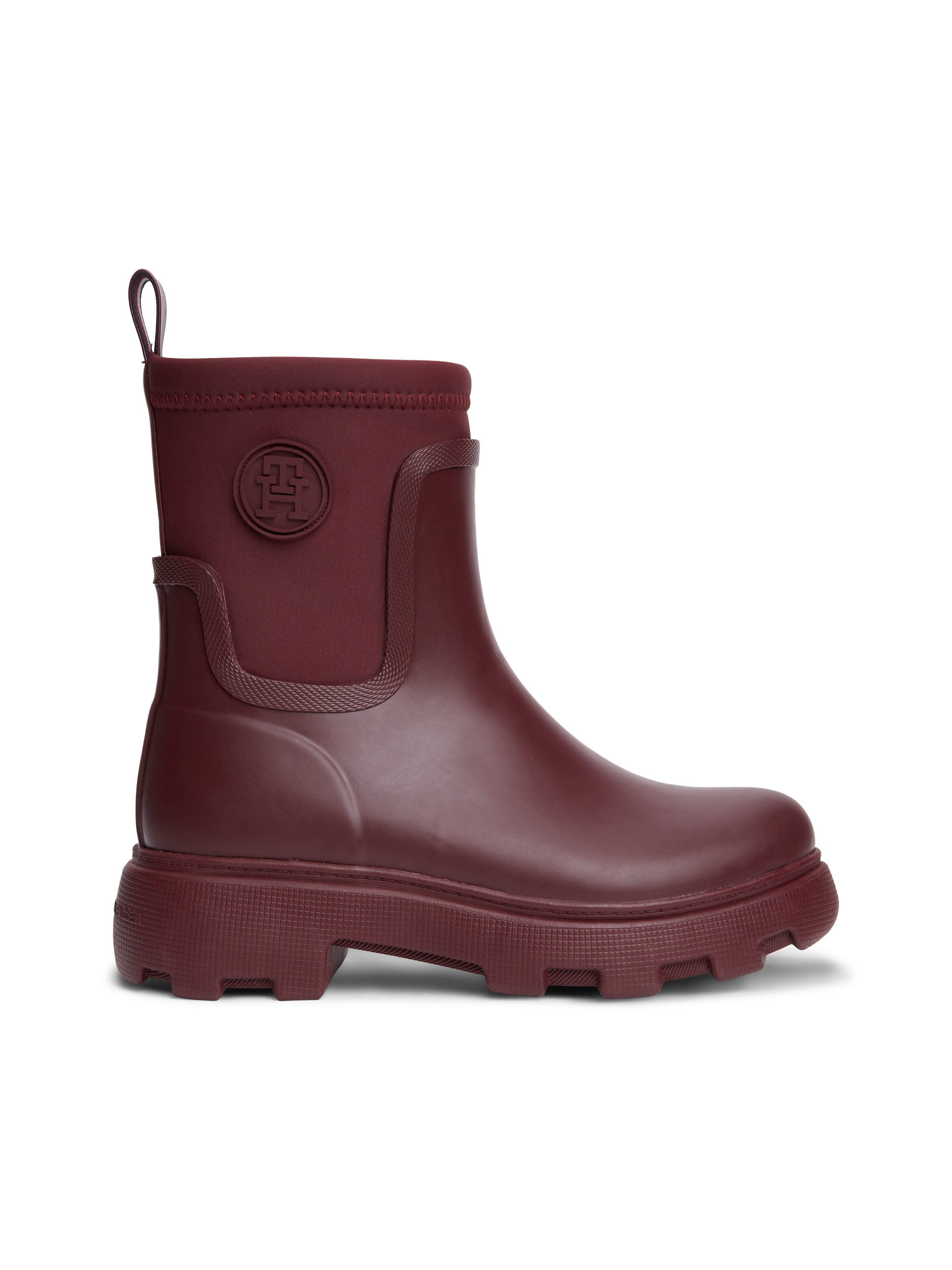 Tommy Hilfiger TH STAMP WARM ANKLE RAIN BOOT Gummistiefelette Blockabsatz, Regenboots mit TH-Logoemblem – Bild 4 von 5