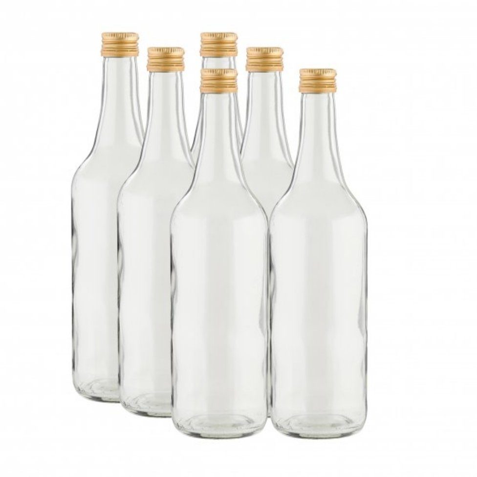 axentia Trinkflasche Glasflasche, ca. 700 ml, 6 Stück 131409