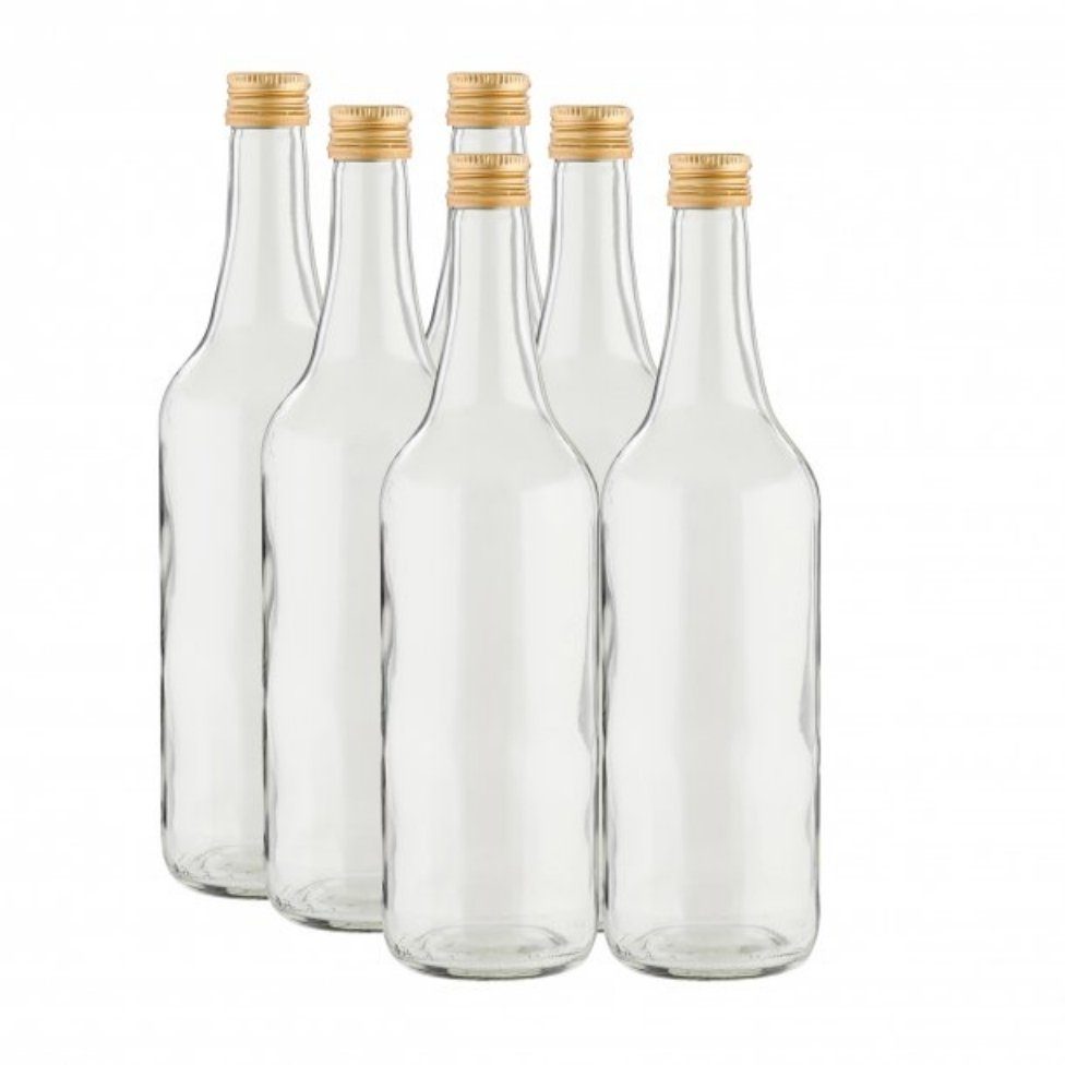 axentia Trinkflasche Glasflasche, ca. 700 ml, 6 Stück 131409