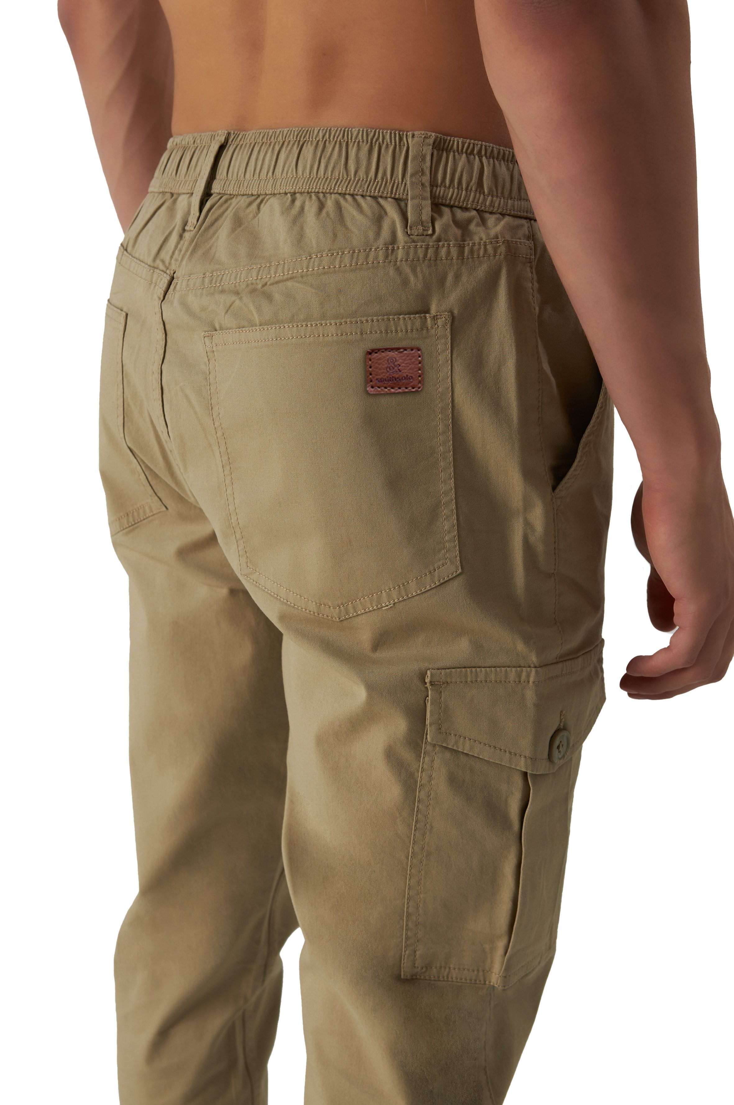 Smith & Solo Cargohose Herren, Hose Lang Chino mit Kordelzug