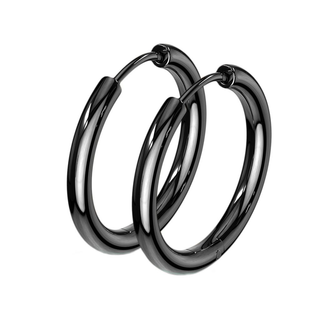 viva-adorno Paar Creolen Damen Klappcreolen Hoop Ohrringe Edelstahl verschiedene Größen, dünn schmal Conch Helix Cartilage Piercing