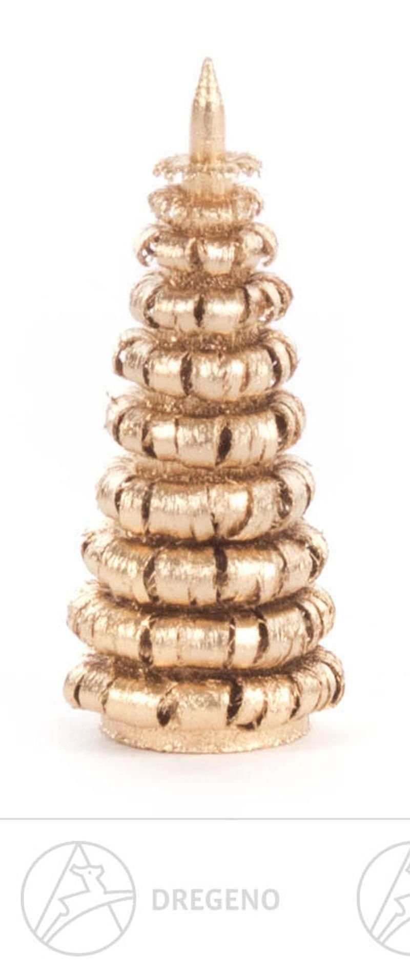 Kunstbaum Baum Ringelbäumchen ohne Stamm, vergoldet Höhe ca 4 cm NEU, Dregeno Erzgebirge, Höhe 4 cm