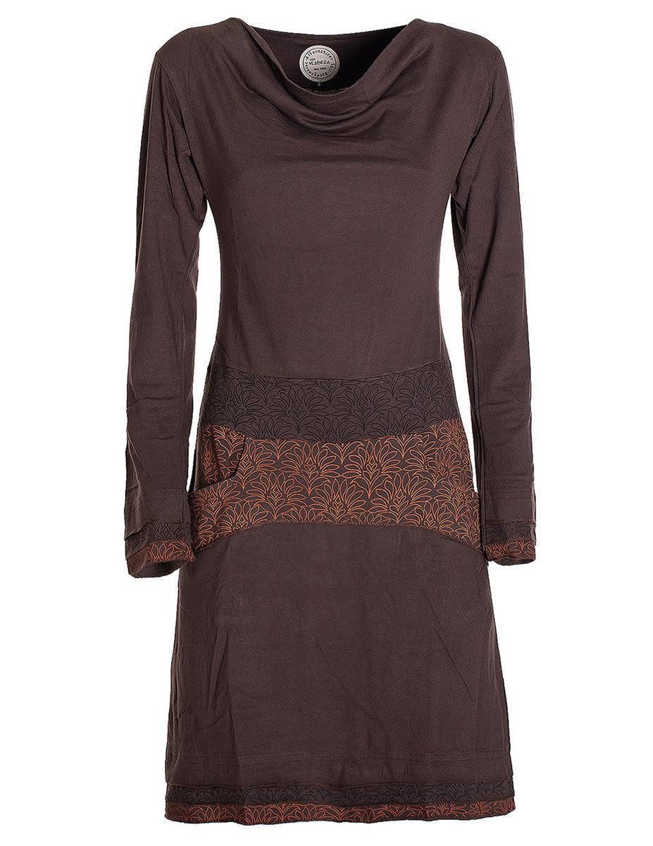 Vishes Jerseykleid Kleid Wasserfallkragen Bund bedruckt günstig online kaufen