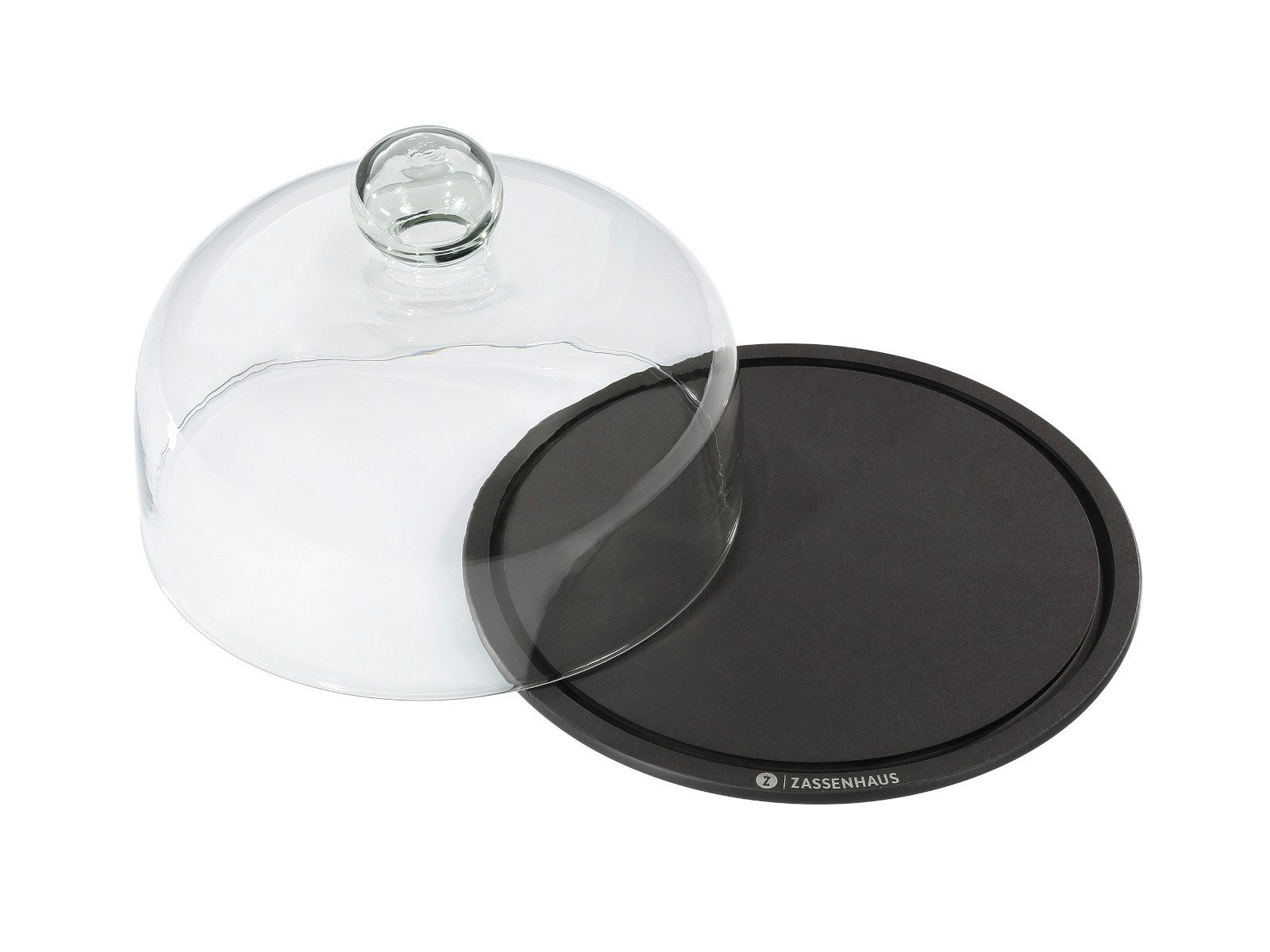 ZASSENHAUS Servierteller COMFORT PLUS Käseglocke mit Glasdeckel Ø 23 cm, Papierverbundstoff, (Käseglocken)