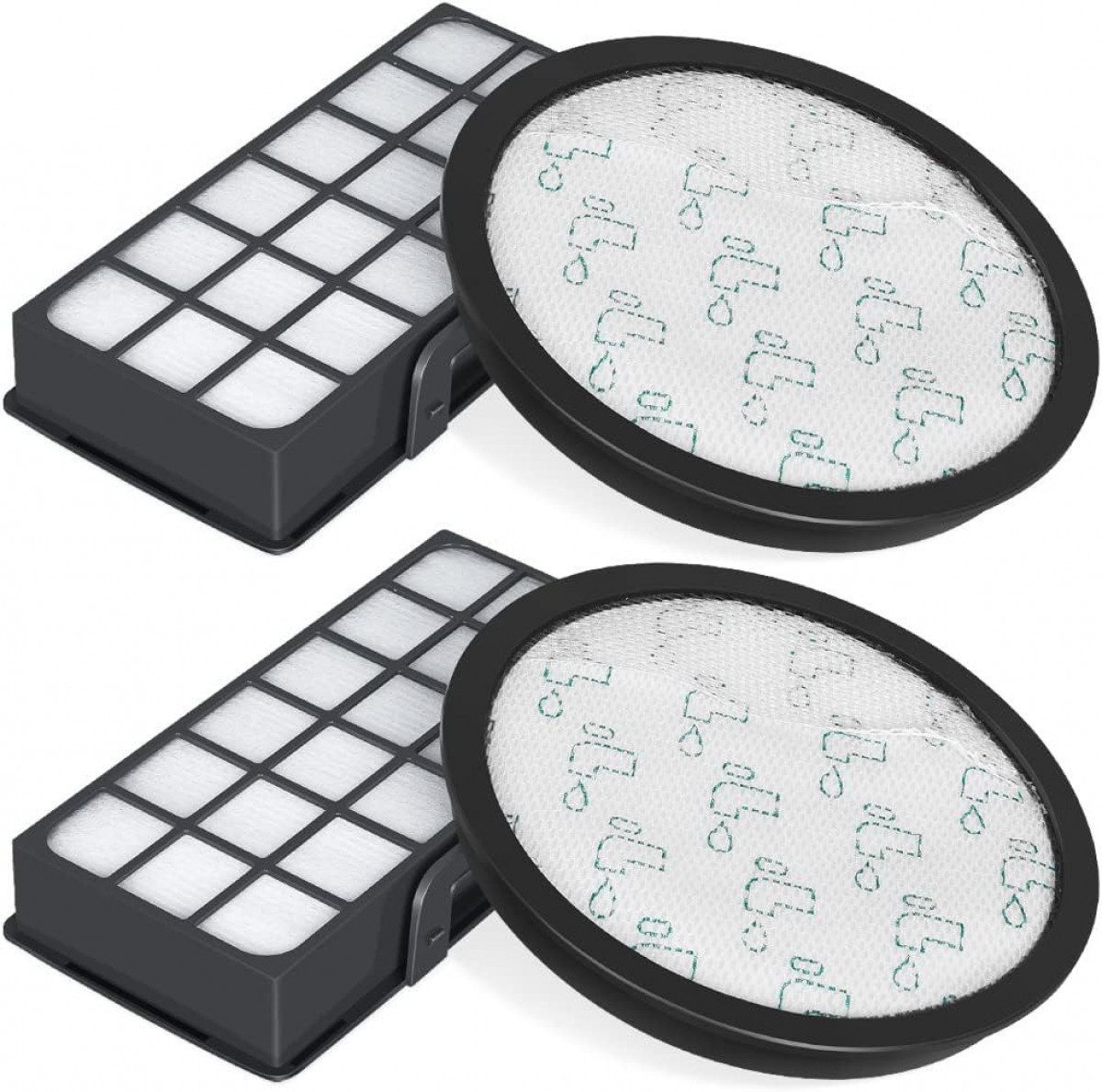 FELIXLEO Filtereinsatz Set aus 2 HEPA-Filtern für Rowenta Silence Force Cyclonic 4AAAA (4 St)