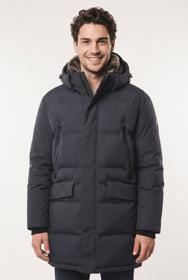 Strellson Parka Ambience Kurzmantel mit gefüttertem Stehkragen Regular Fit abnehmbare Details