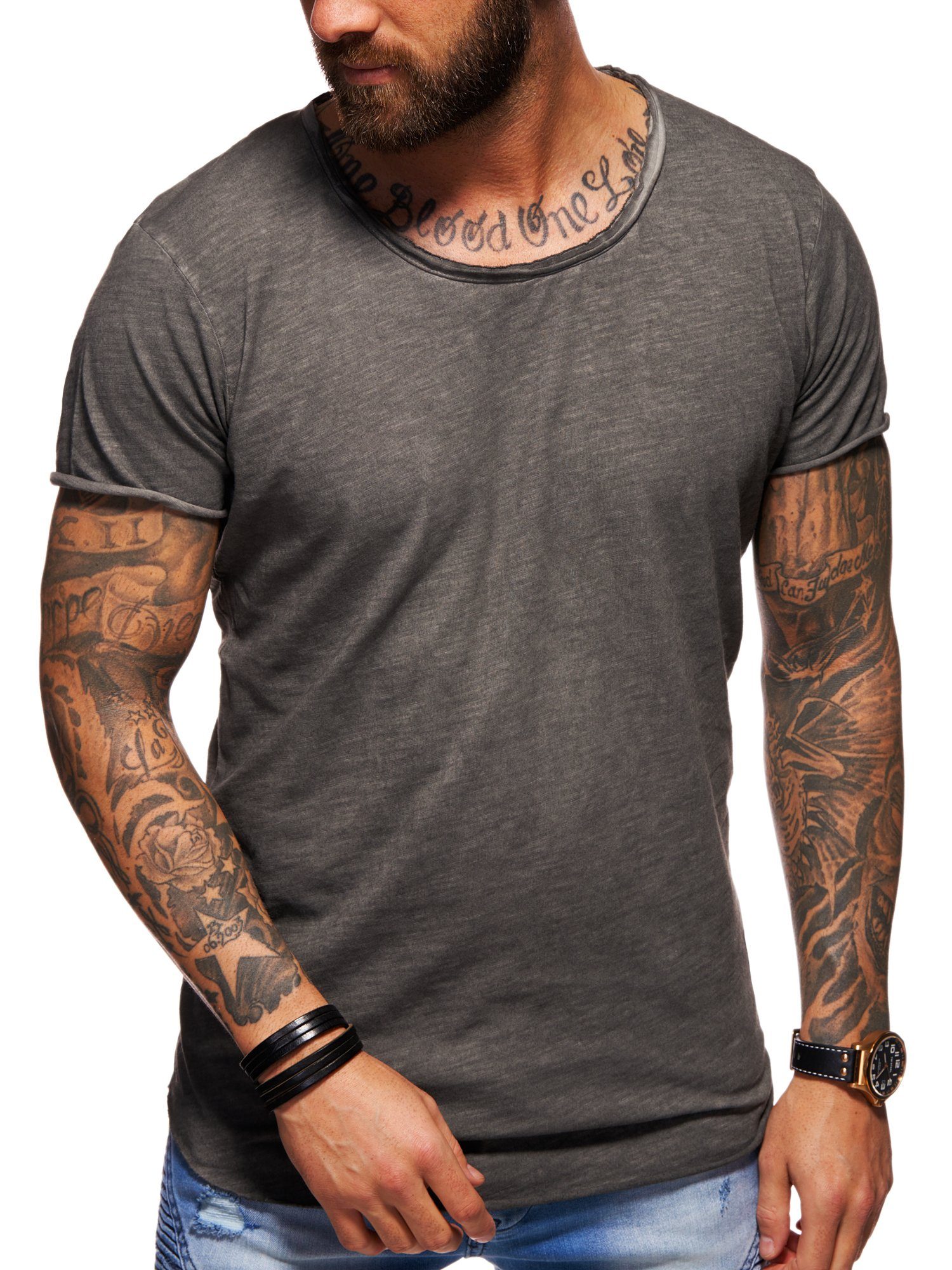 behype T-Shirt MSOHIO mit Rundhals-Ausschnitt Herren Crew-Neck Shirt günstig online kaufen