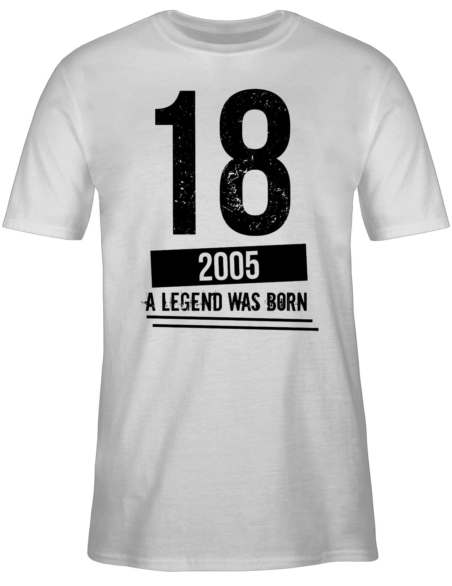 Shirtracer Motiv T-Shirt 2005 Geburtstag Vintage Achtzehn schwarz Weiß 1 Jungs 18.