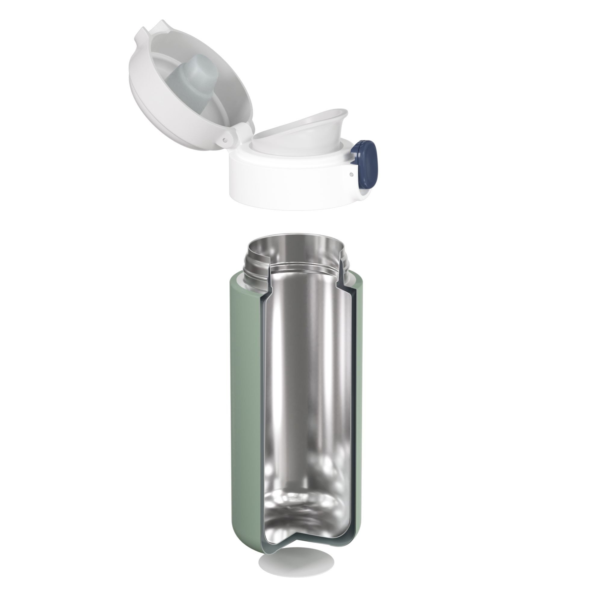 Monbento Trinkflasche Kinder Trinkflasche POP Grün 360ml Edelstahl Isotherm Auslaufsicher