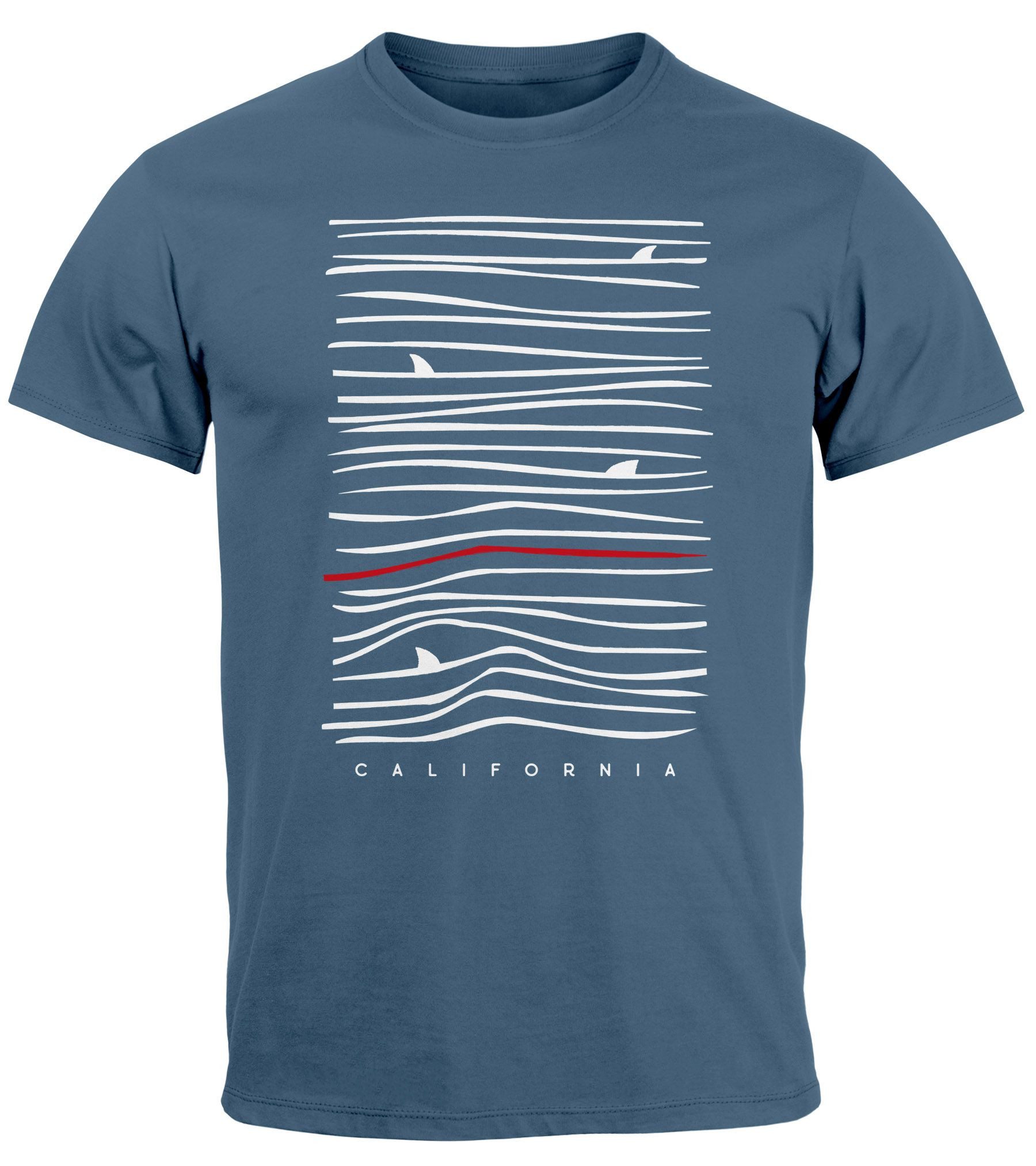 Neverless Print-Shirt Herren T-Shirt Frontprint Minimalismus günstig online kaufen