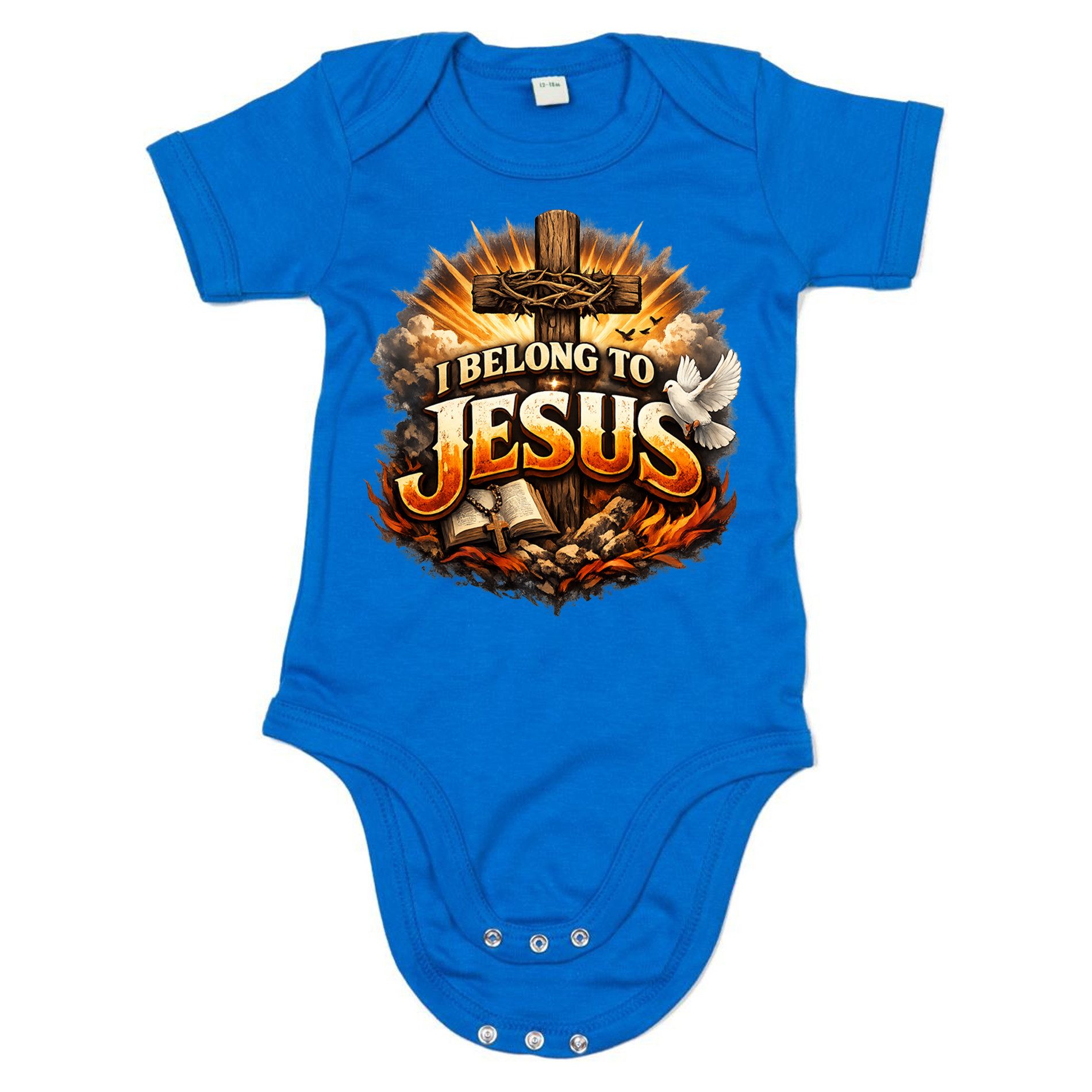 Blondie & Brownie Strampler Belong To Jesus Body Baby Ich gehöre zu Jesus Print Motiv Designs (Einzelartikel, Einzelartikel) Jesus Glaubensbotschaft Baby Body Printmotiv