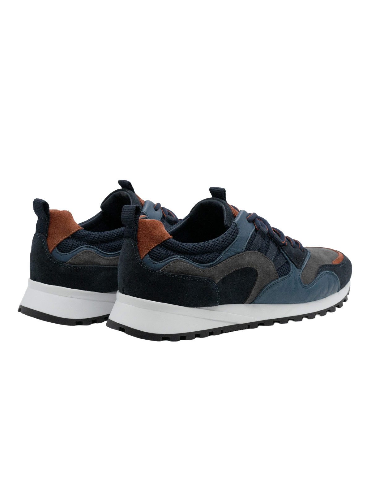 Engbers Herren Sneaker aus Wildleder-Mesh-Mix, Marineblau Sneaker