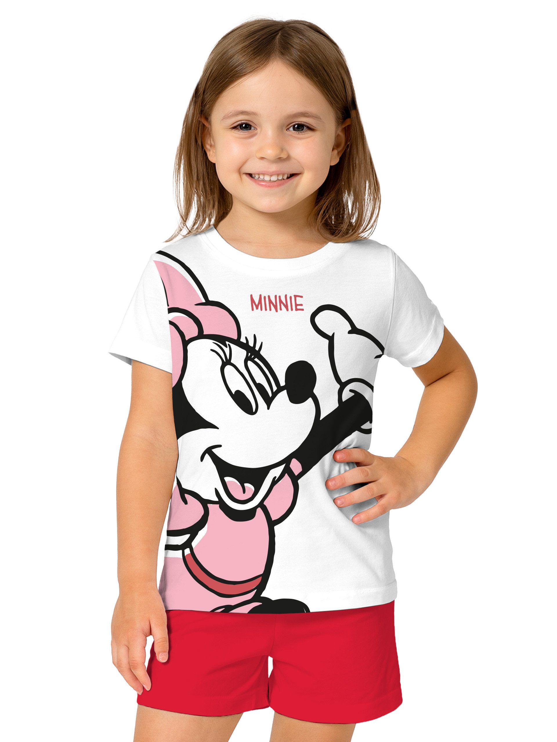 Schlafanzug Disney Minnie Mouse Schlafanzug Pyjama Set Kurzarm