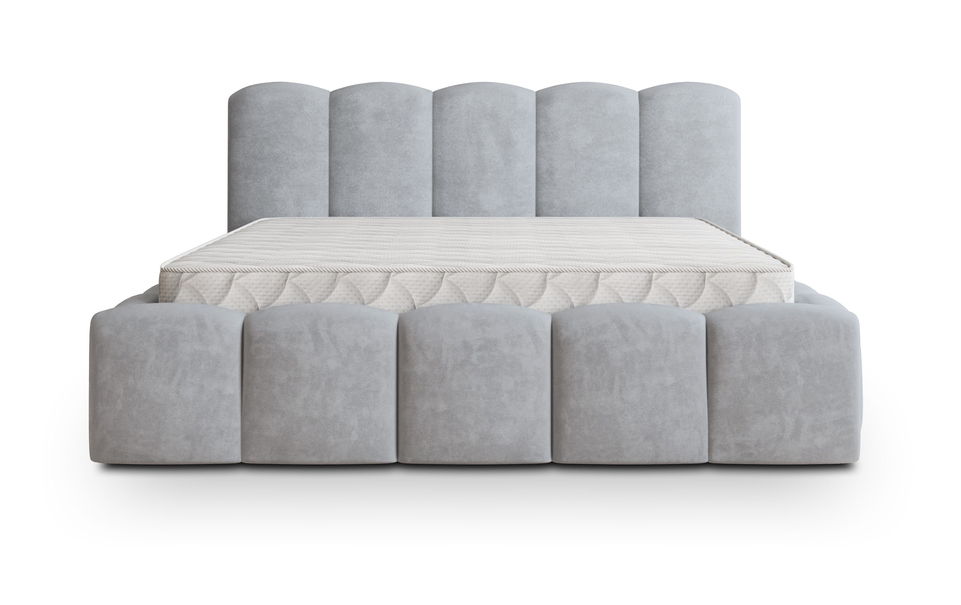Masseno Polsterbett FALINA 200x200 cm grau (mit Bettkasten und Lattenrost) – Bild 5 von 5