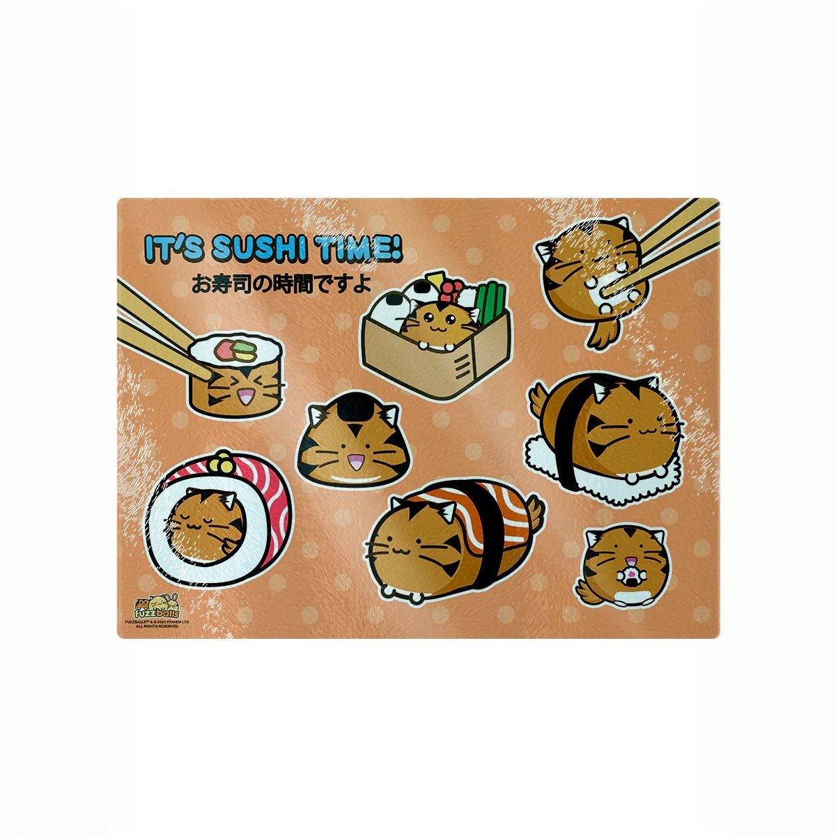 Grindstore Schneidebrett Anime Schneidbrett It's Sushi Time Fuzzballs, Kultiges Design