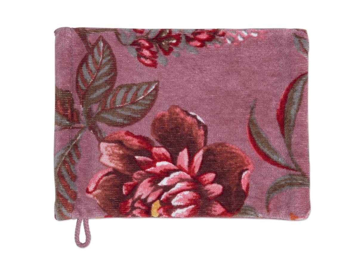 PiP Studio Waschhandschuh Secret Garden_Mauve_UV_UV_16x22 3 Waschlappen 16 x 22 cm, Baumwolle (Spar-Set, 1-St), Wachlappen Waschhandschuh