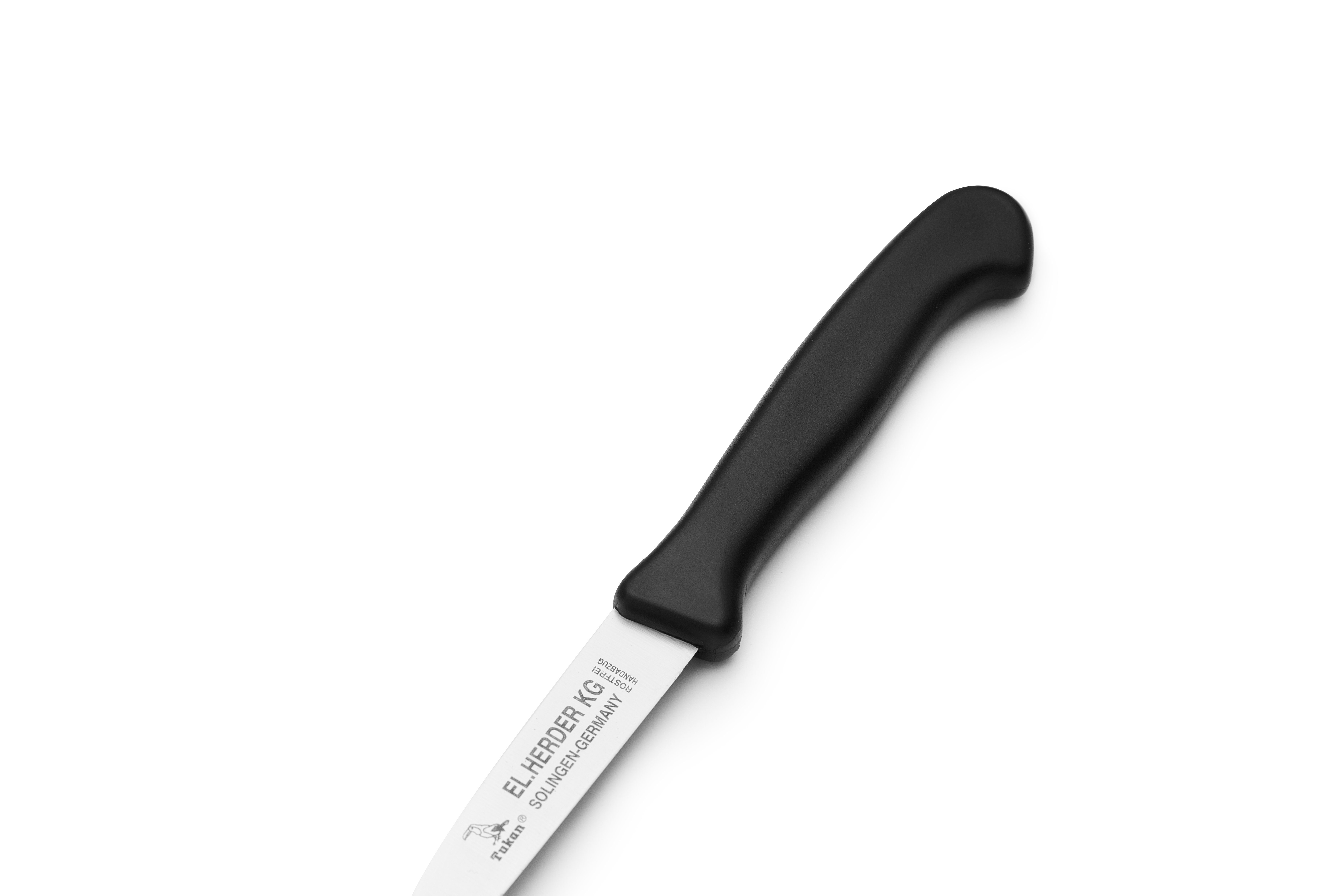 gerade EL. Kunststoff gebogen Herder & Universalküchenmesser 2+2 KG Küchenmesser schwarz 4er-Set: