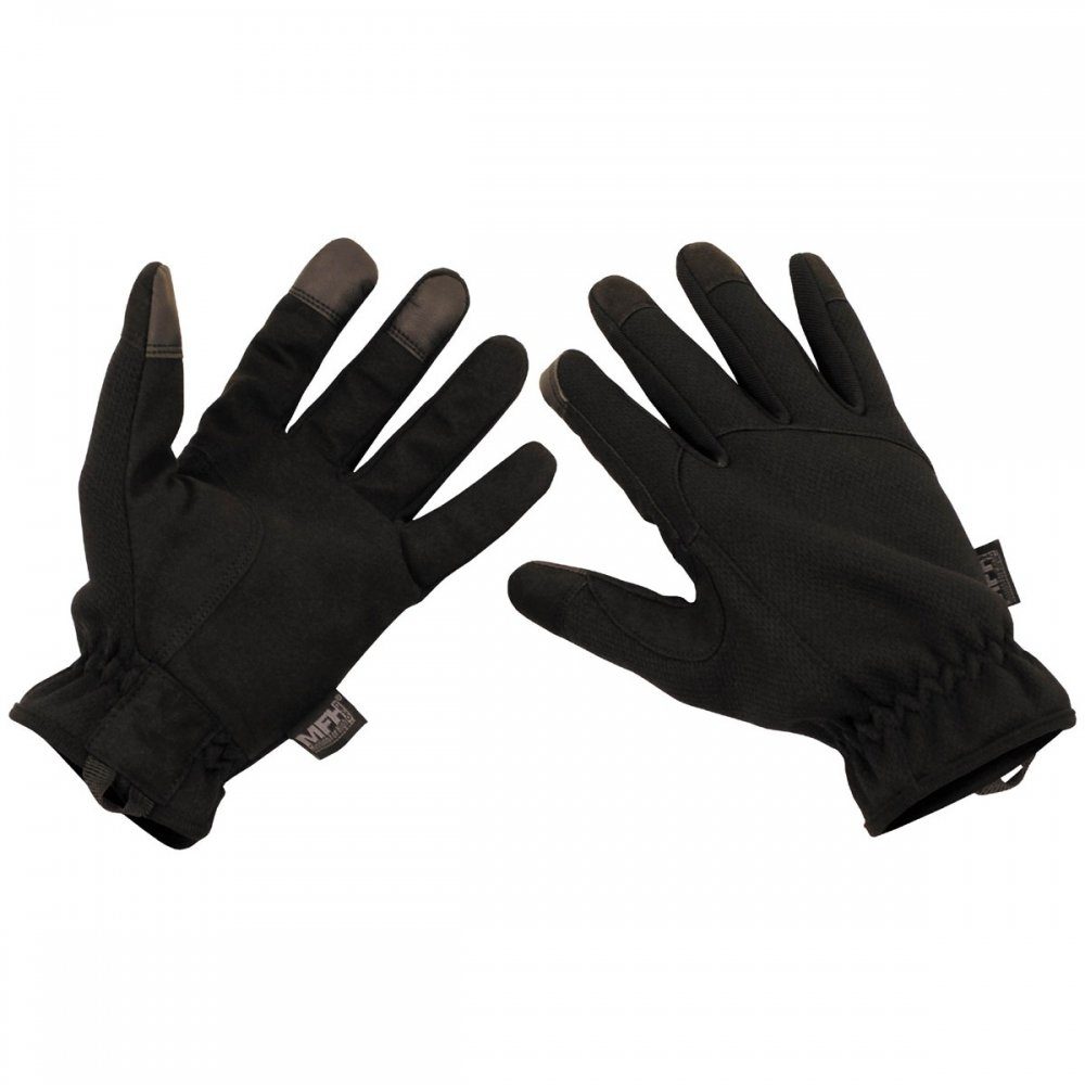 MFH Laufhandschuhe HighDefence Fingerhandschuhe, schwarz, Lightweight - M