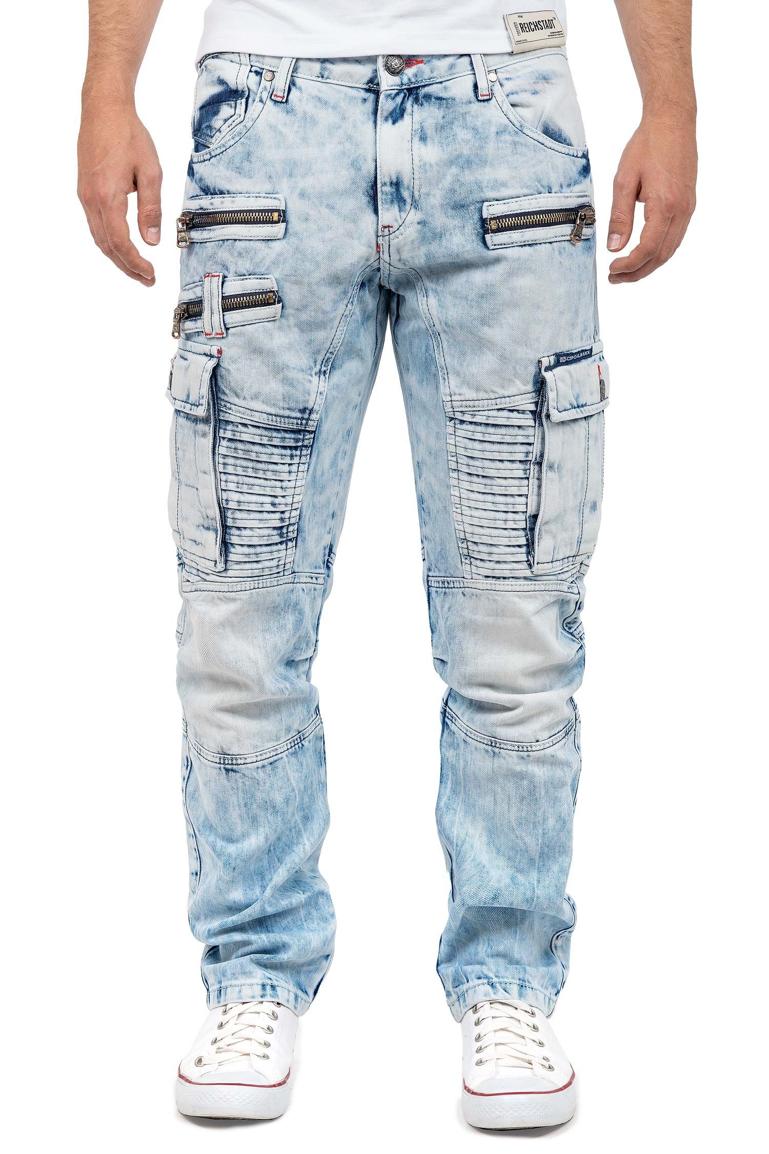 Cipo & Baxx Bikerjeans Biker Hose BA-CD798 im Cargo-Style mit 5-Pocket-Styl günstig online kaufen