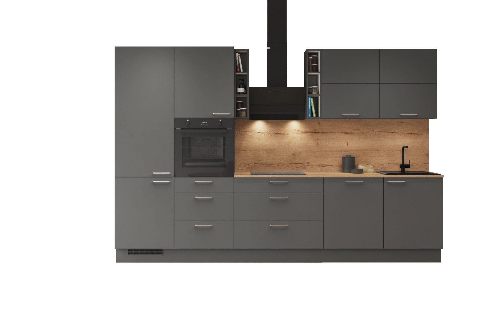 nobilia® Кухниzeile Fano, individuell anpassbar, gratis Кухниplanung mit Profis, (330 Breite), vormontiert, wahlw. mit E-Geräten, inkl. Lieferung