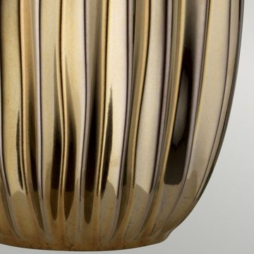 Licht-Erlebnisse Nachttischlampe SIDOCIA, ohne Leuchtmittel, Nachttischleuchte 66,7 cm Weiß Bronze Stoff Keramik E27 Retro