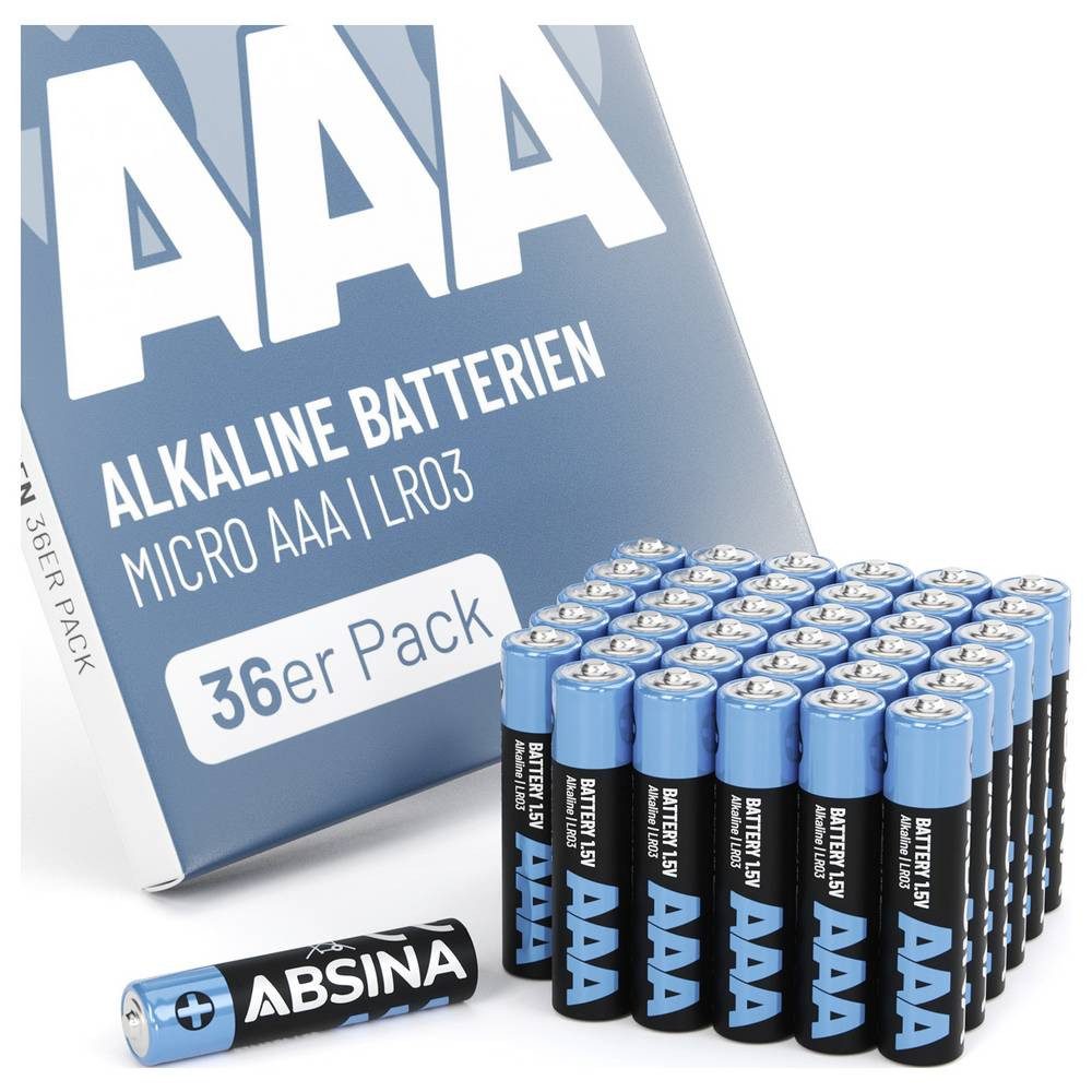 ABSINA Micro (AAA)-Batterie Alkali-Mangan 1000 mAh 1.5 V 36 St. 401039-36 Batterie