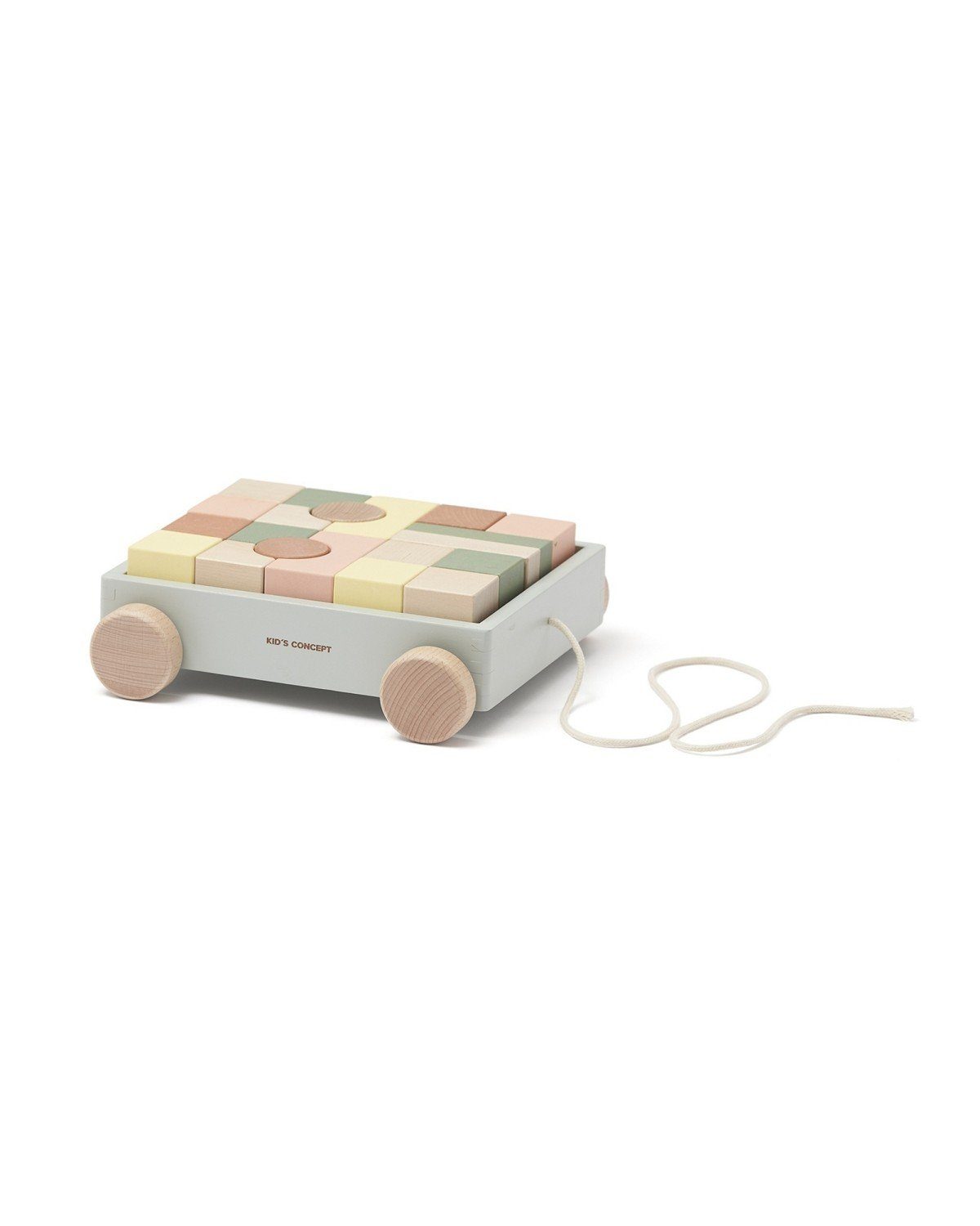 Kids Concept Spielbauklötze Spielklötze Wagen mit Holzklötzen Edvin