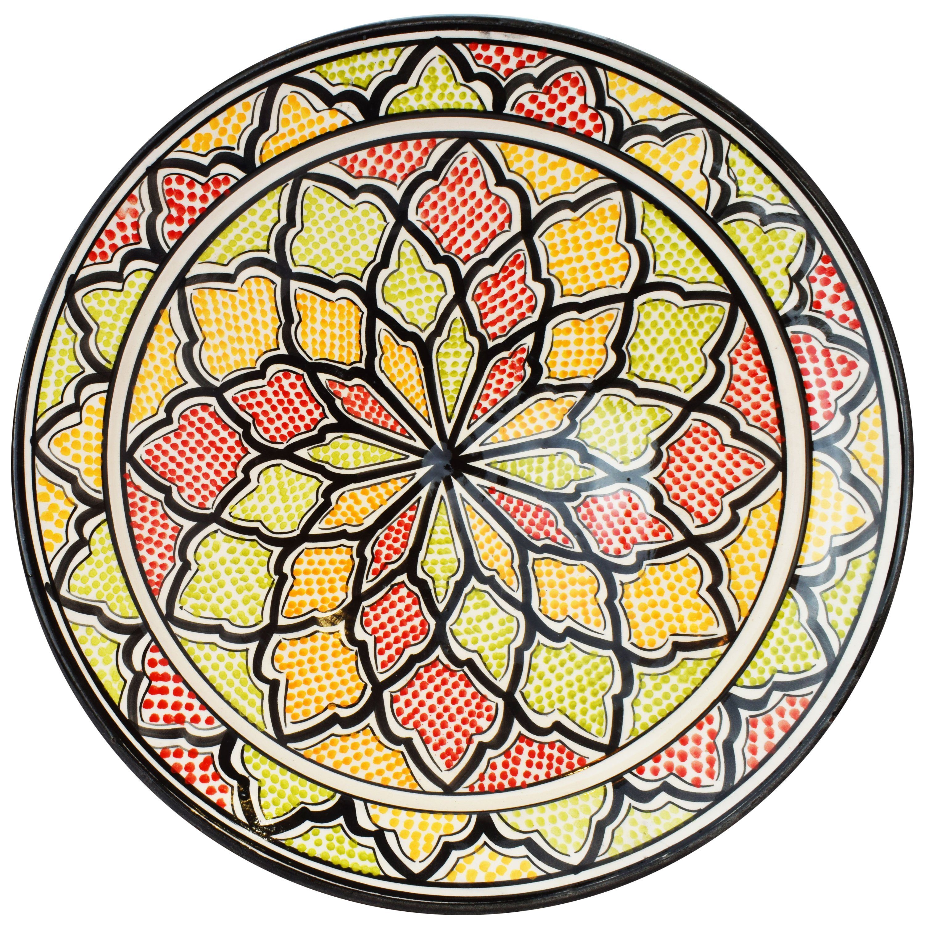 Marrakesch Orient & Mediterran Interior Obstschale Orientalischer Keramikteller Abanob, Handarbeit