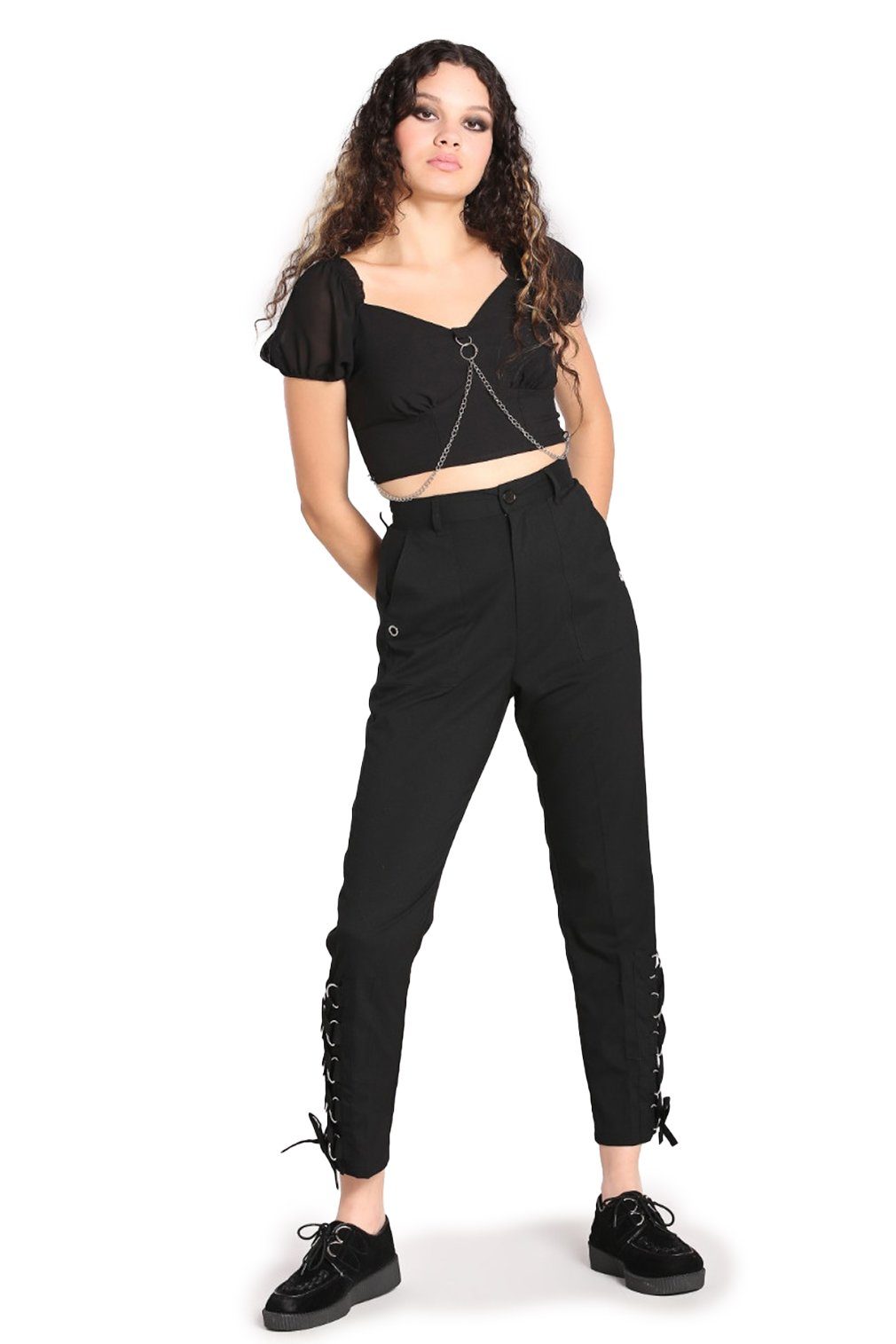 Hell Bunny Stoffhose Tifa Trousers Gothic günstig online kaufen