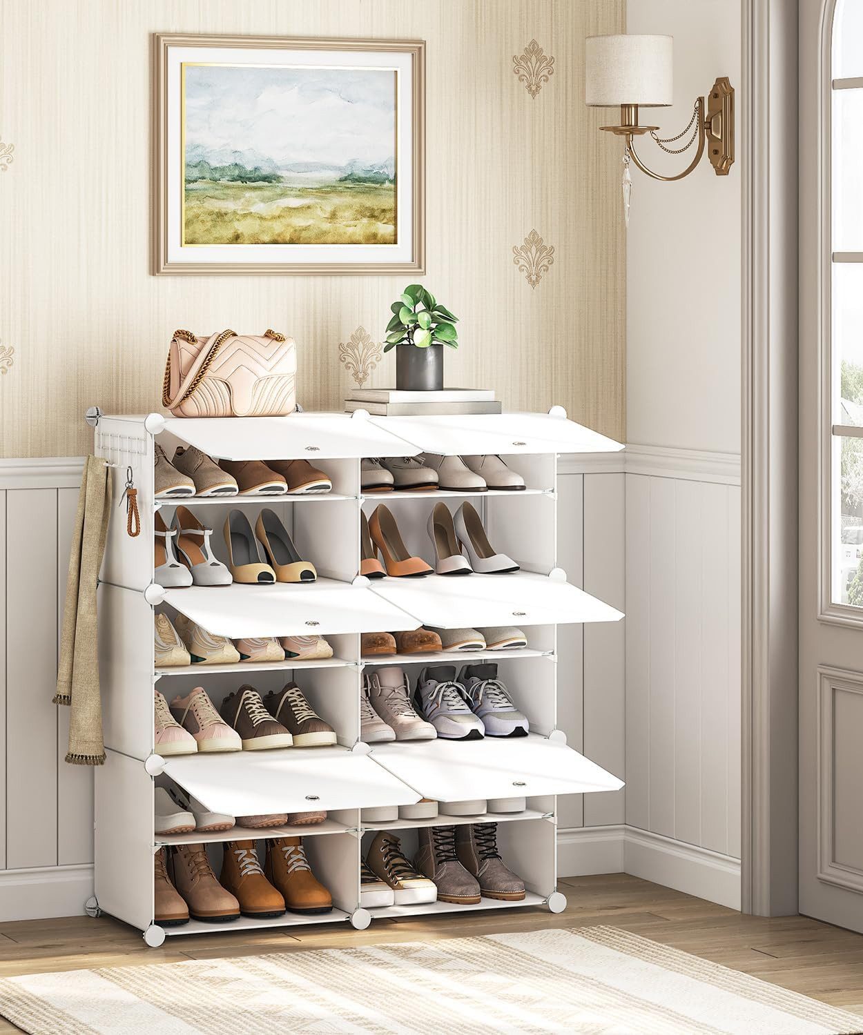 Hoobro Schuhregal Schuhschrank, mit 6 Fächern, für 24 Paar Schuhe, schmal, günstig online kaufen