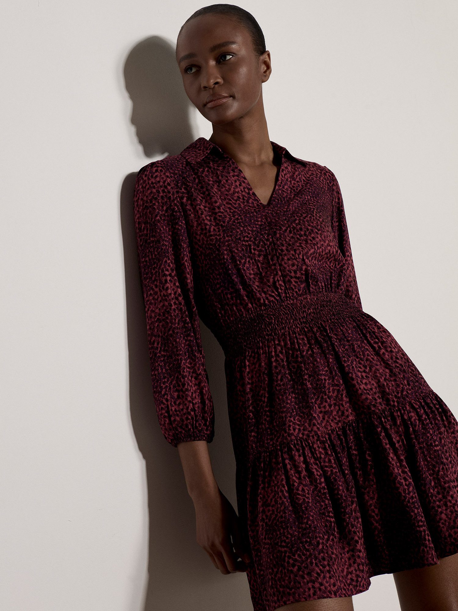 Apricot Minikleid Minikleid im Hemdstil mit Punktmuster mit Seitentaschen