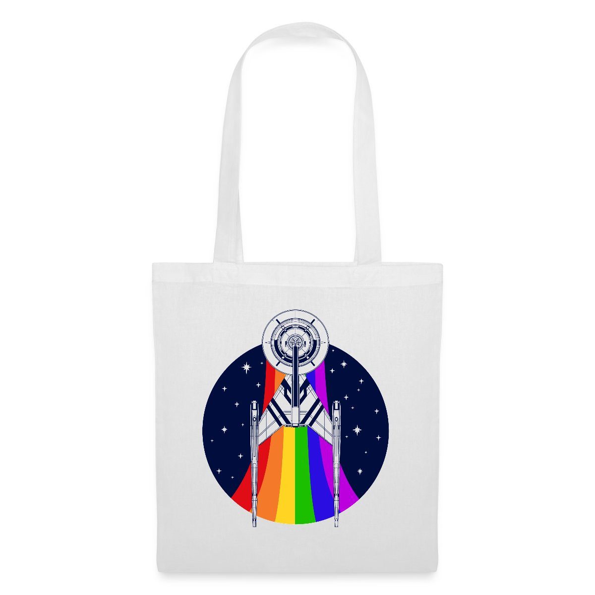 Spreadshirt Henkeltasche Star Trek Discovery Gay Pride Regenbogen Emblem Stoffbeutel (1-tlg)
