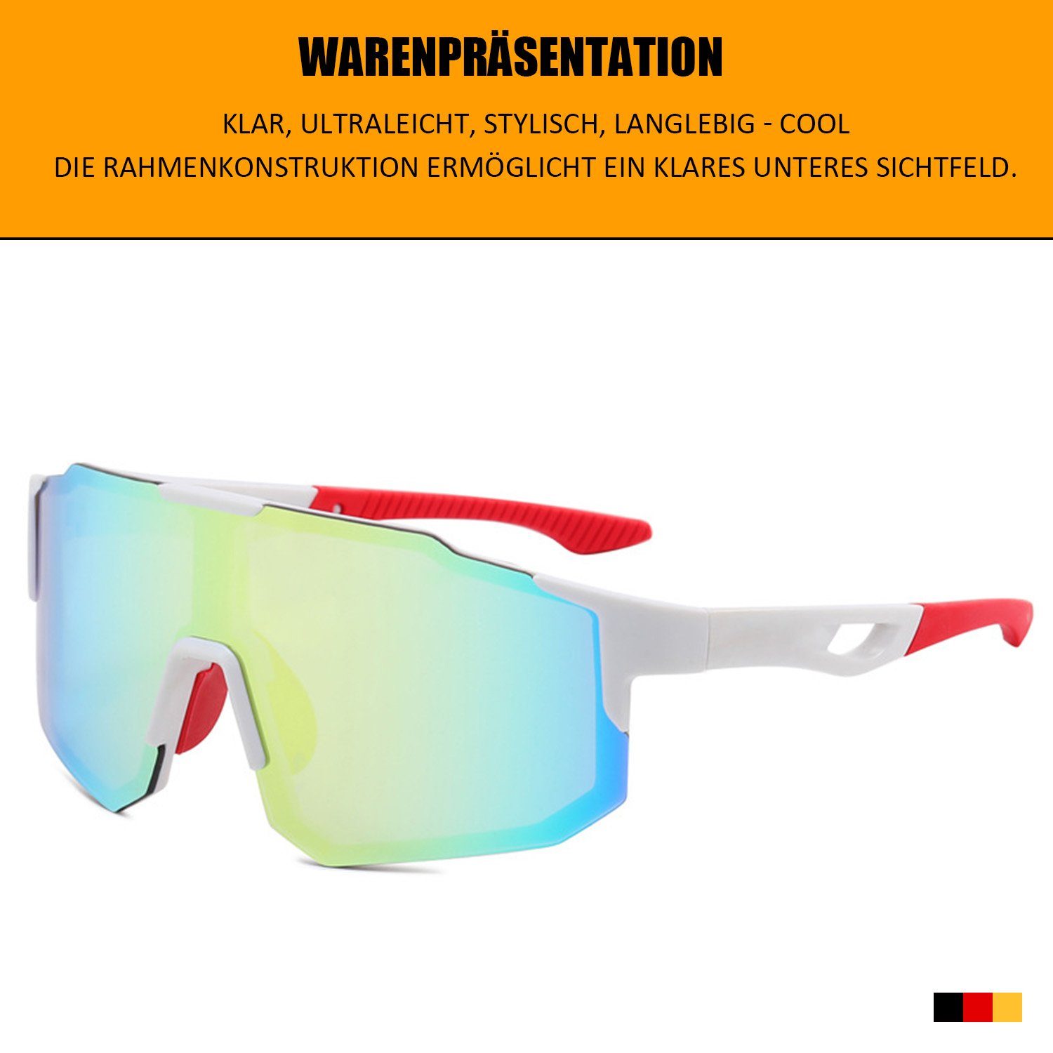 Sicht klare Black UV-beständige Brille für MAGICSHE Fahrradbrillen Fahrradbrille Box Windschutzscheibe, und und Damen, Sport-Sonnenbrillen, Herren Pulverfolie