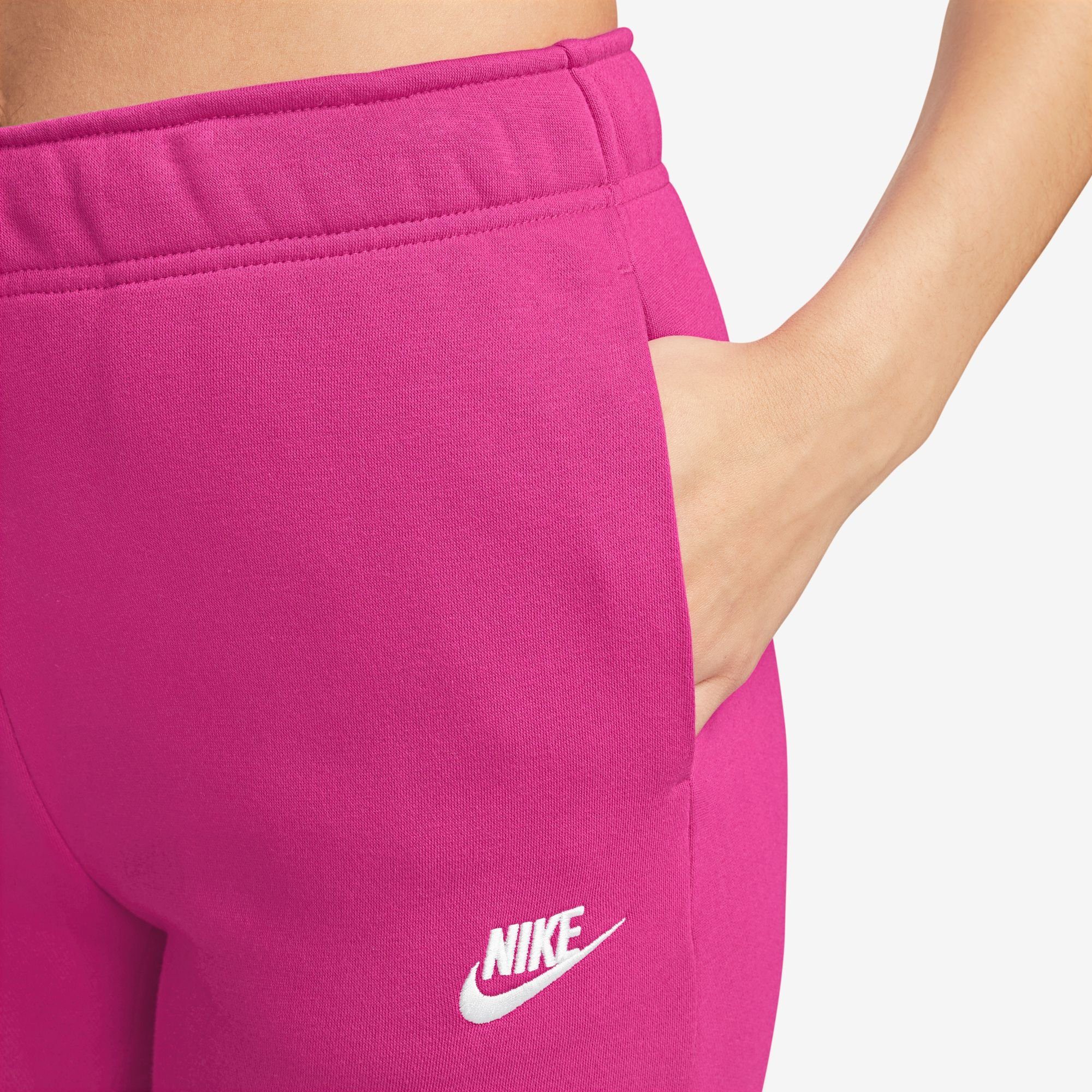 Nike Sportswear Jogginghose CLUB JOGGERS WOMEN'S FIREBERRY/WHITE MID-RISE FLEECE