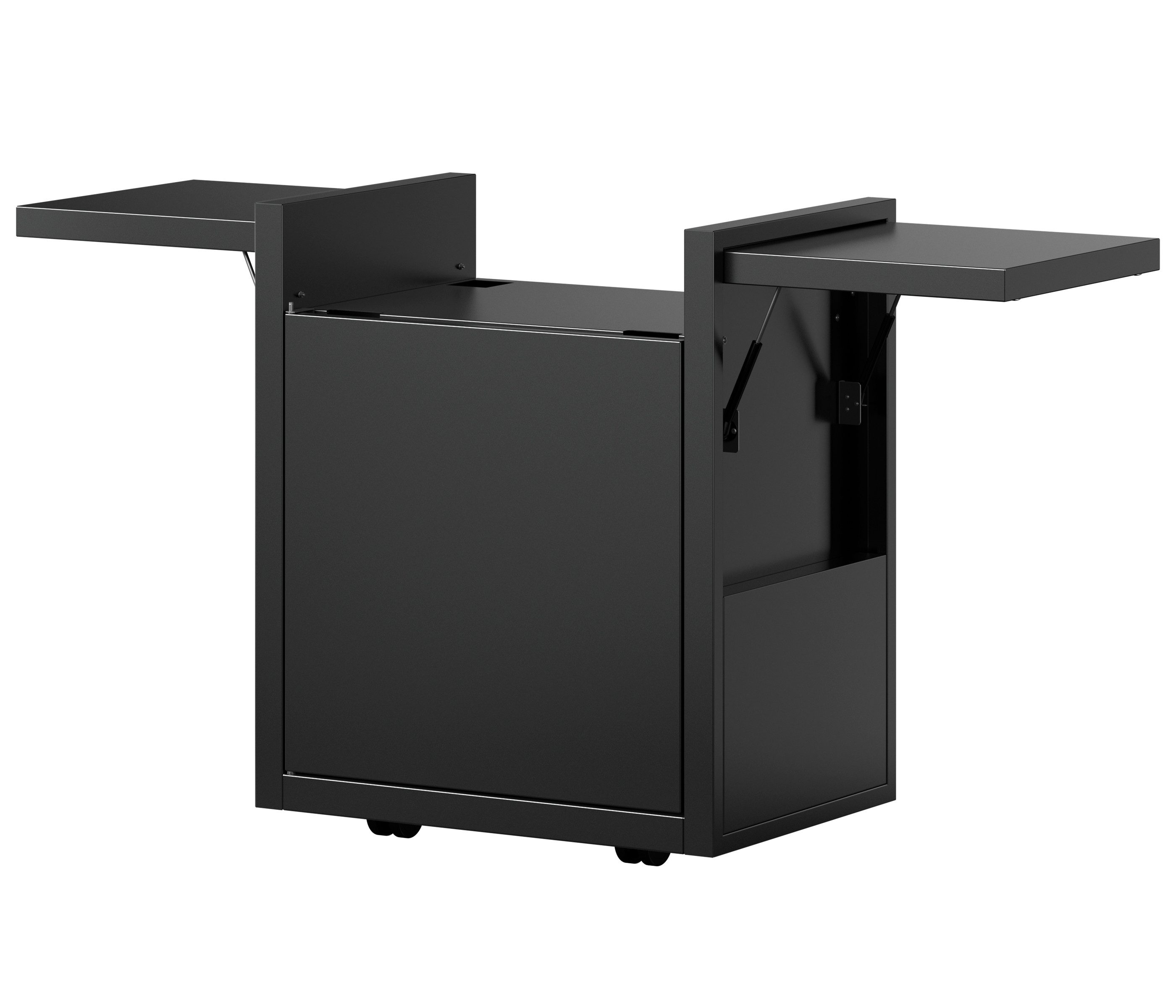 WMF Outdoor-Küche Grillwagen für Plancha-Grill 75, 90.2 x 98.7 x 57.3 cm, Stahl, schwarz, für Outdoorküchen mit Stauraum / einklappbaren Seitentischen