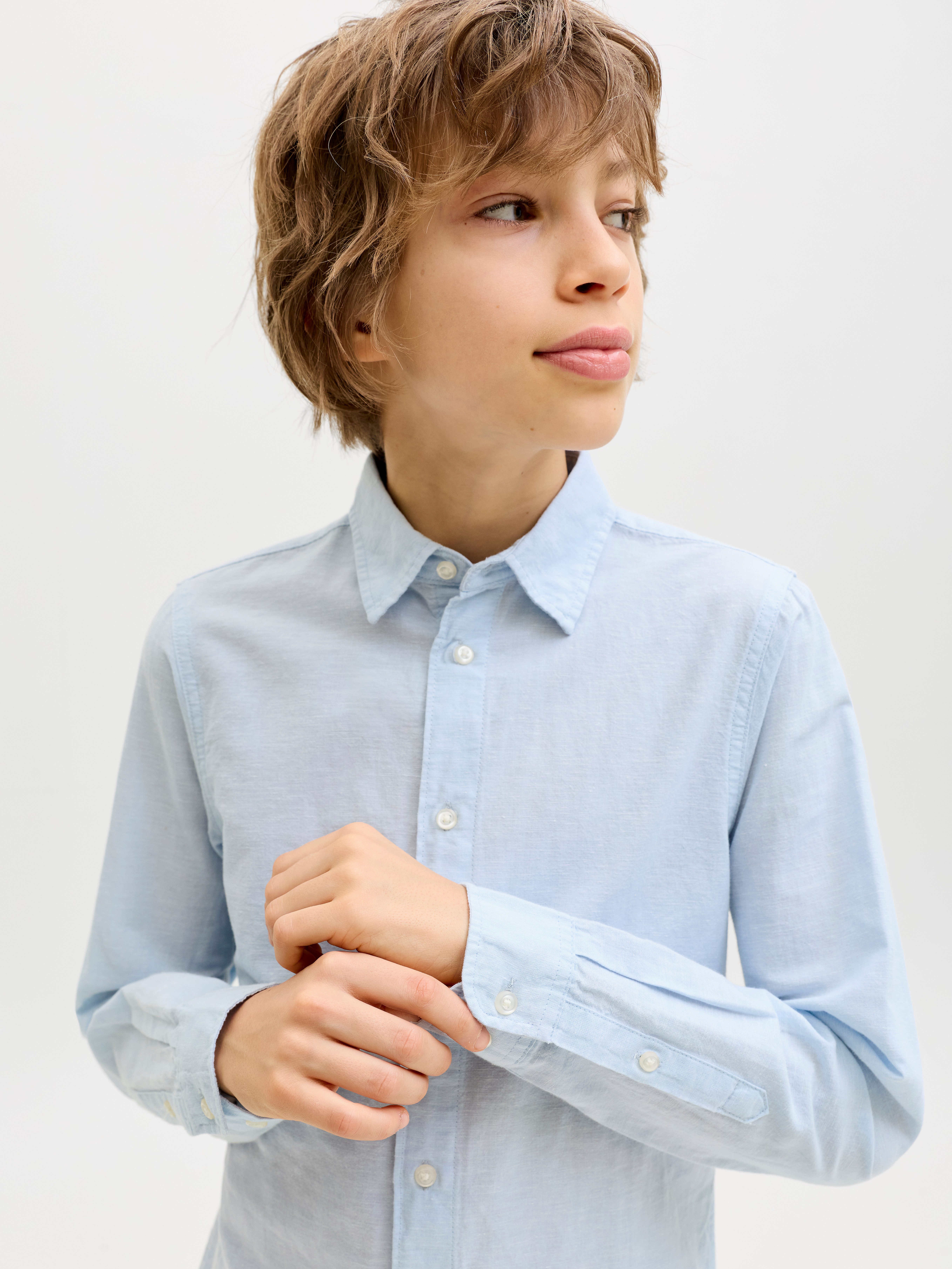 Jack & Jones Junior Langarmhemd JJEBREEZE LINEN BLEND SHIRT L/S SN JNR