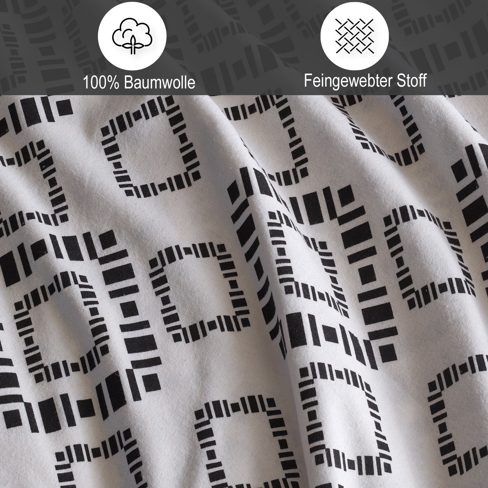 Buymax Bettwäsche Herbst- und Winterbettwäsche Dream, Biber: 100% Baumwolle, 3 teilig, warme Flanell Bettwäsche 200x220 cm, 100% Baumwolle