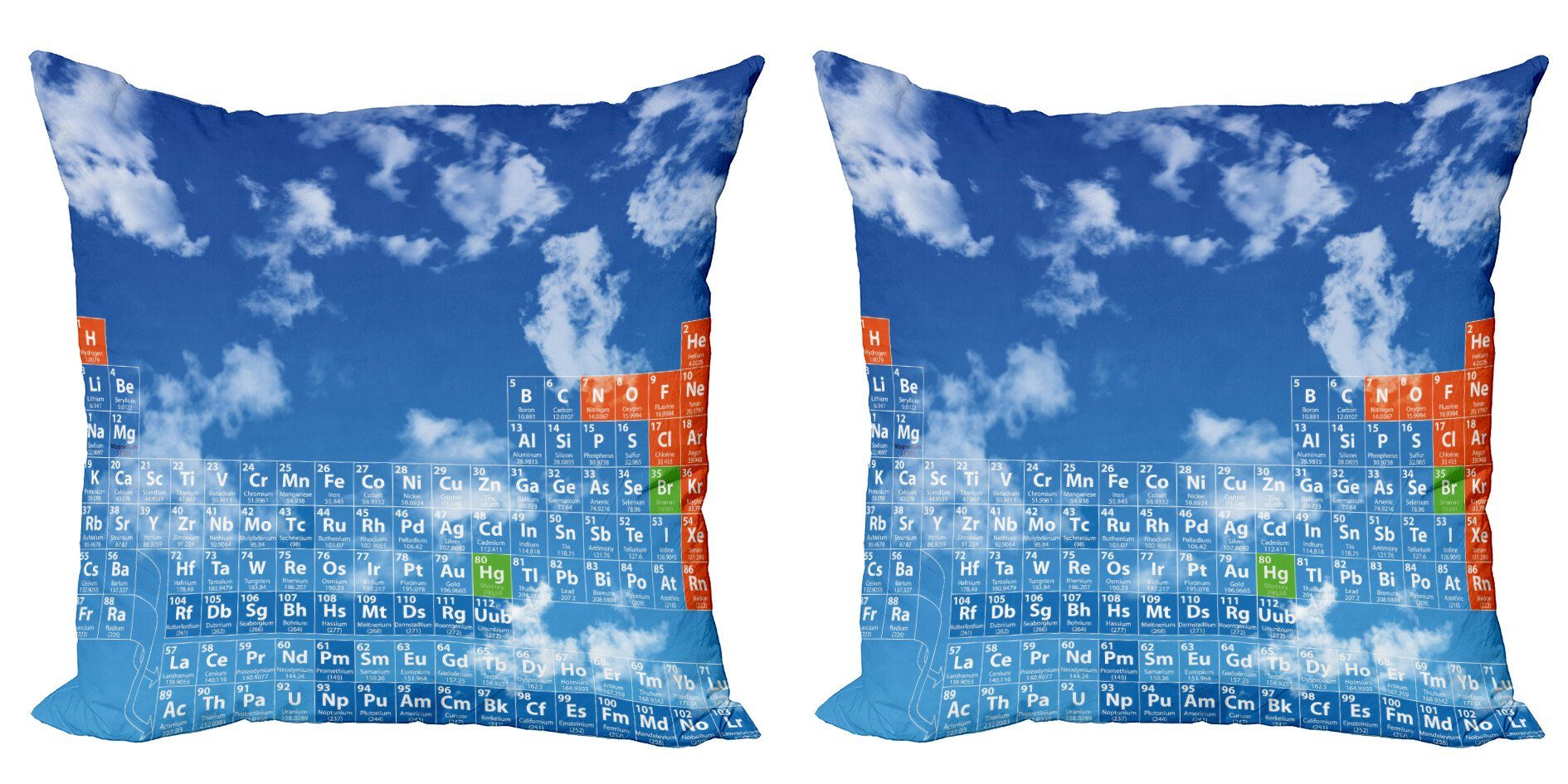 Kissenbezüge Modern Accent Doppelseitiger Digitaldruck, Abakuhaus (2 Stück), Wissenschaft Wolken und Chemie | Kissenbezüge
