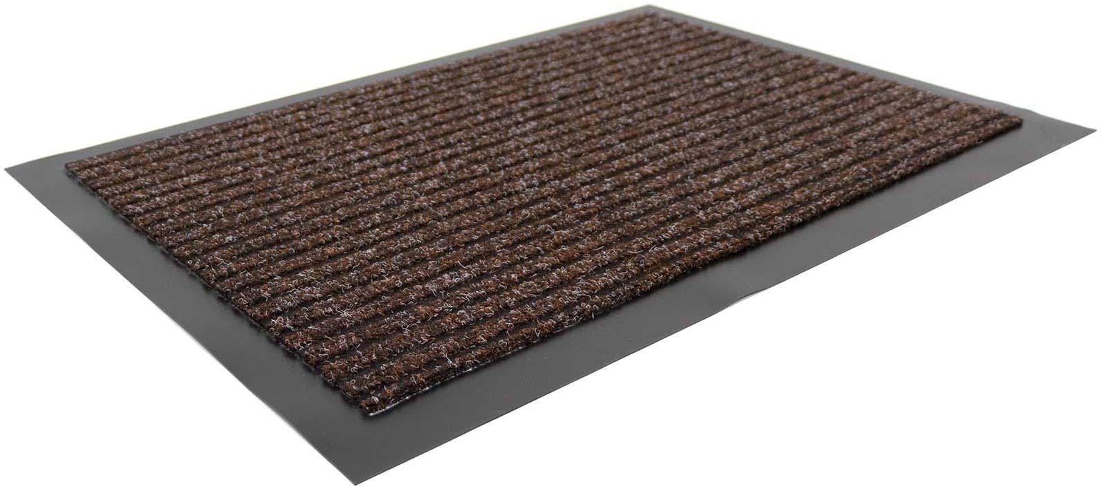 Fußmatte OSLO, Primaflor-Ideen 8 Schmutzfangmatte, gestreift, braun rutschhemmend, Textil, mm, Höhe: rechteckig, meliert, waschbar in