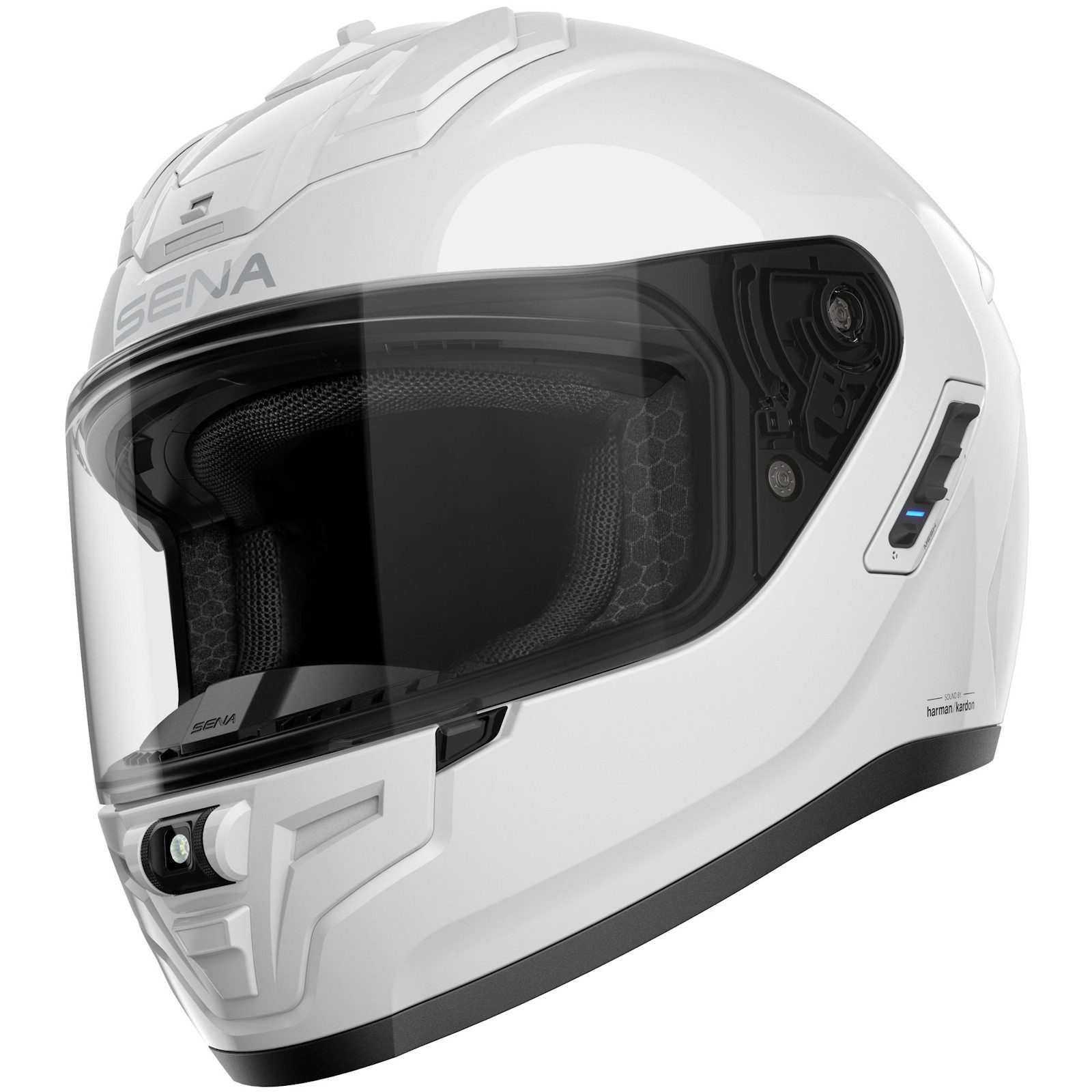 Sena Motorradhelm Sena Phantom ANC Integralhelm Weiß 2XL (1er Set), integralhelm motorrad