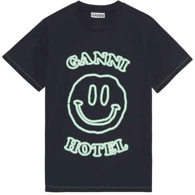 GANNI Kurzarmshirt »T-Shirt mit Smiley aus Bio-Baumwolle«
