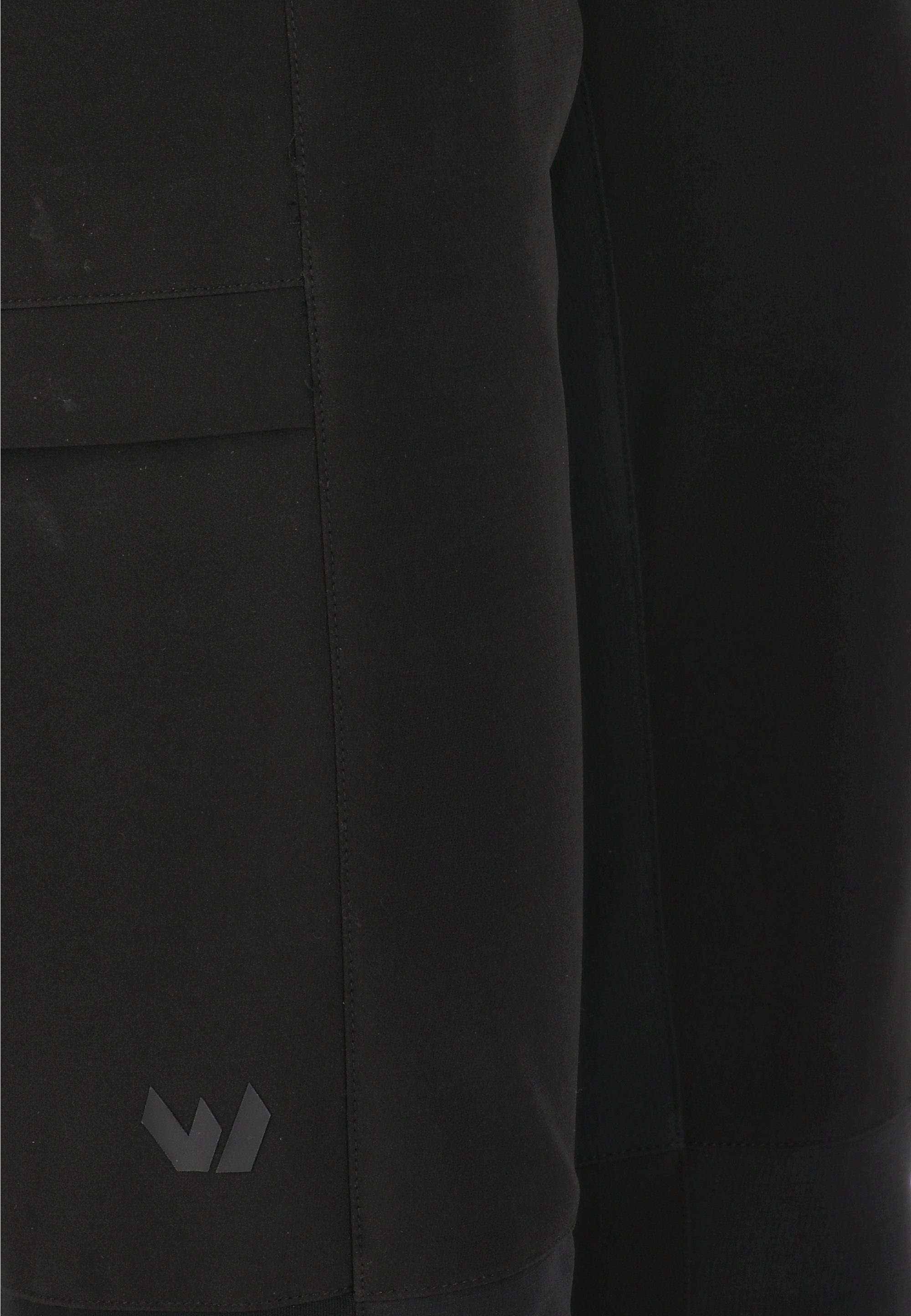 WHISTLER Reißverschluss mit am schwarz Softshellhose Beinsaum Davina