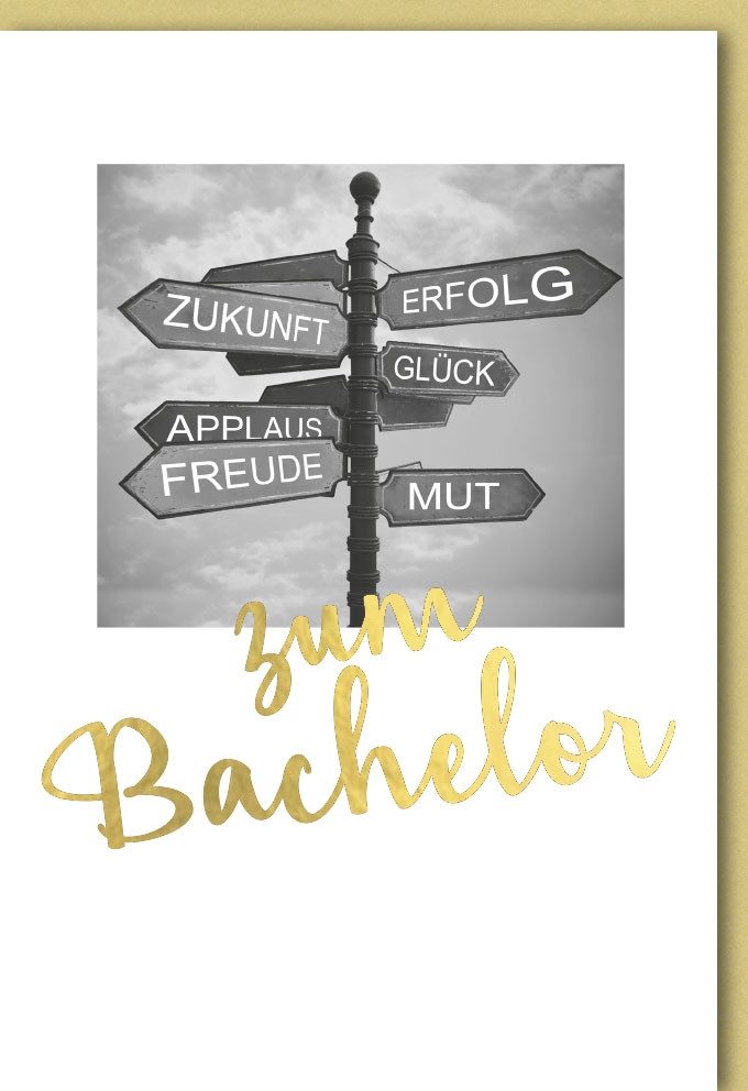 Verlag Dominique Grußkarten Bachelor - Glückwunschkarte im Format 11,5 x 17 cm mit Umschlag - Zum