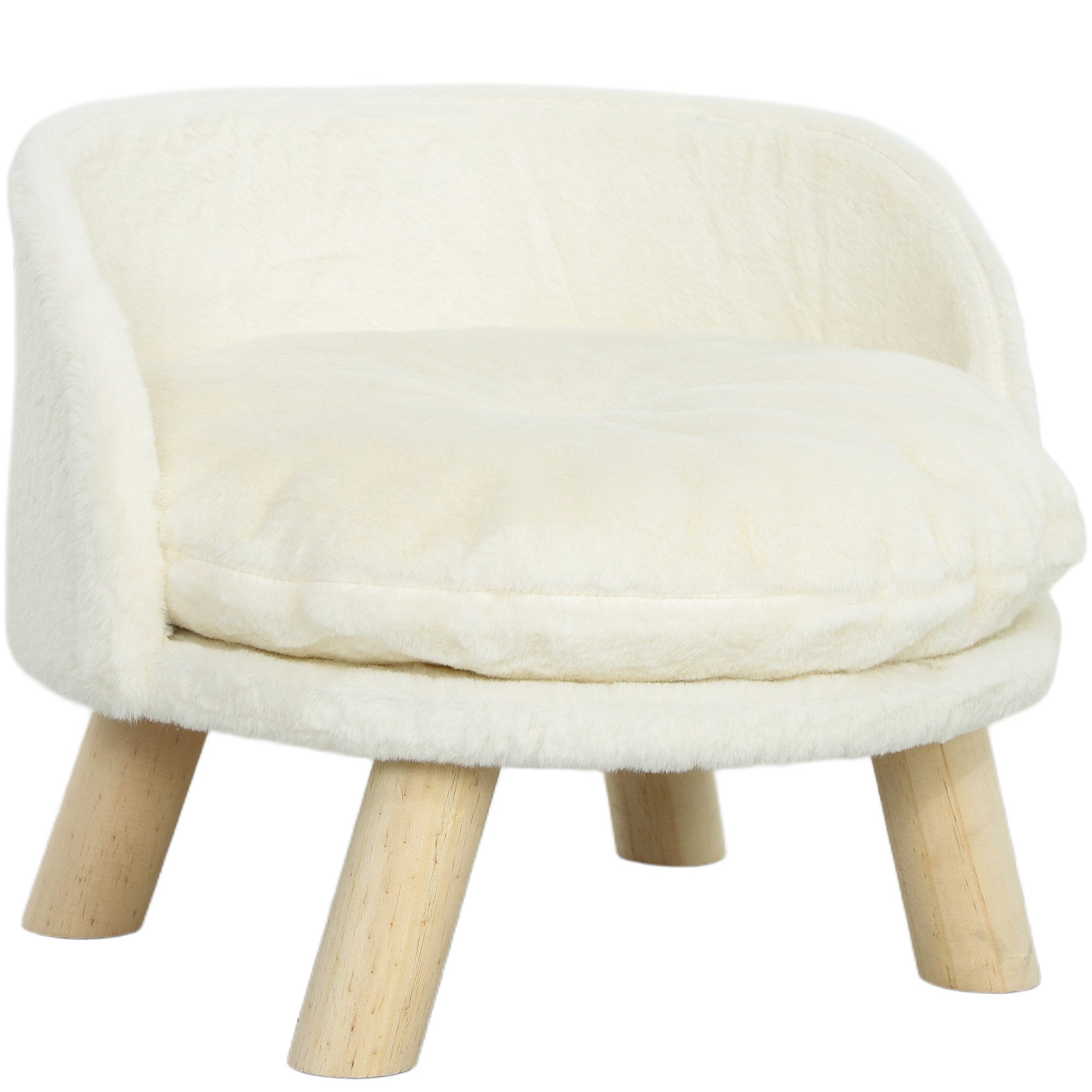 PawHut Tierbett Hundesofa Hundecouch mit Kissen, Holzbeine, Polyester, erhöhtes Haustierbett mit rutschfesten Holzfüße – Bild 2 von 5
